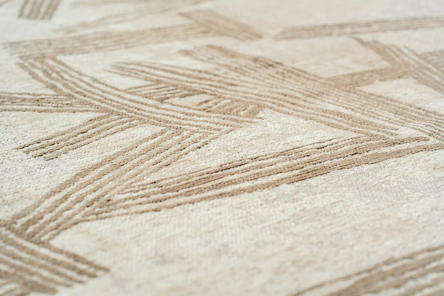 Round Rug KANJI Beige with Cream