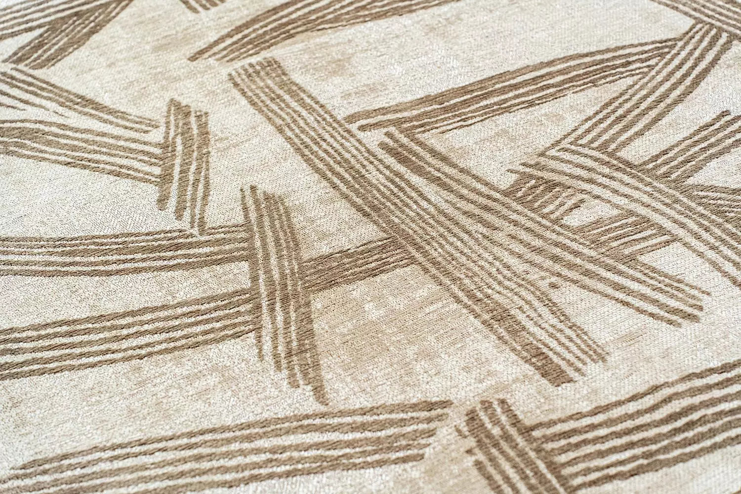 Beige Oval Rug KANJI with Cream