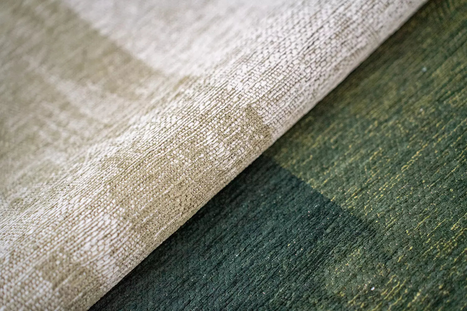 Dywan okrągły SENDAI zielony z białym