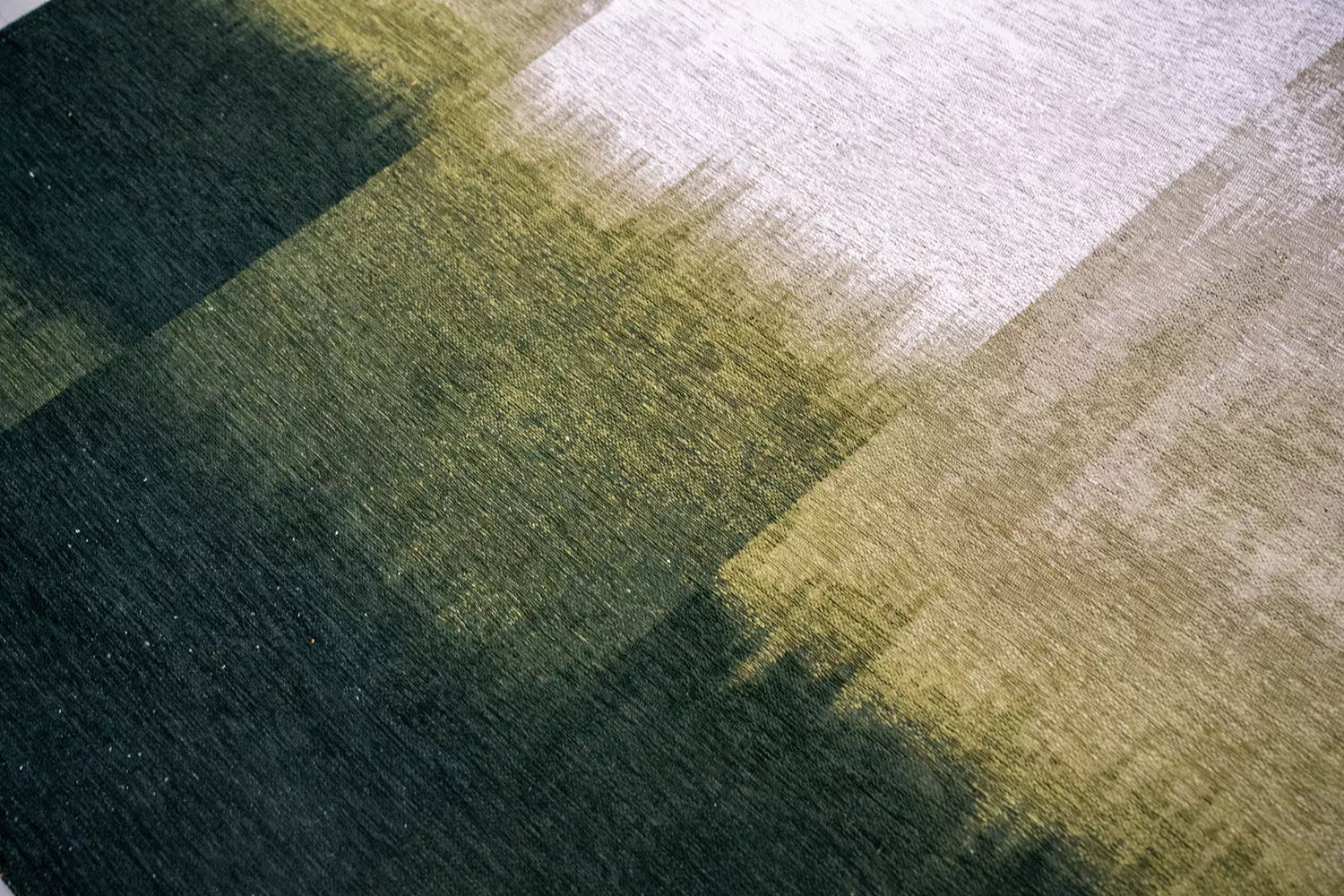 Dywan okrągły SENDAI zielony z białym