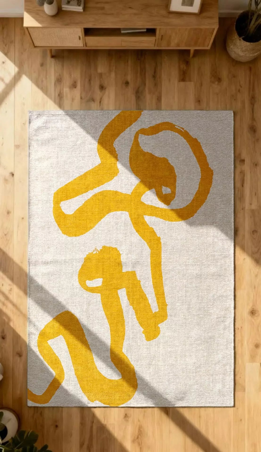 Teppich RIBBON weiß mit Gelb