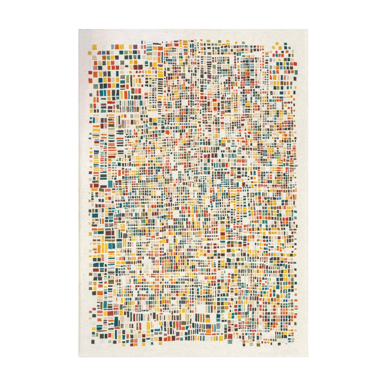 Dywan CUBIK beżowy z kolorowym wzorem