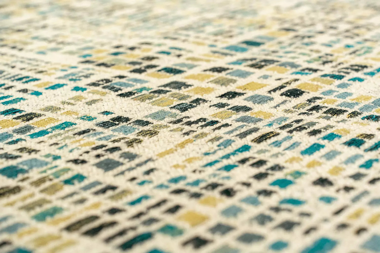 Teppich CUBIK beige mit Blau und Grün