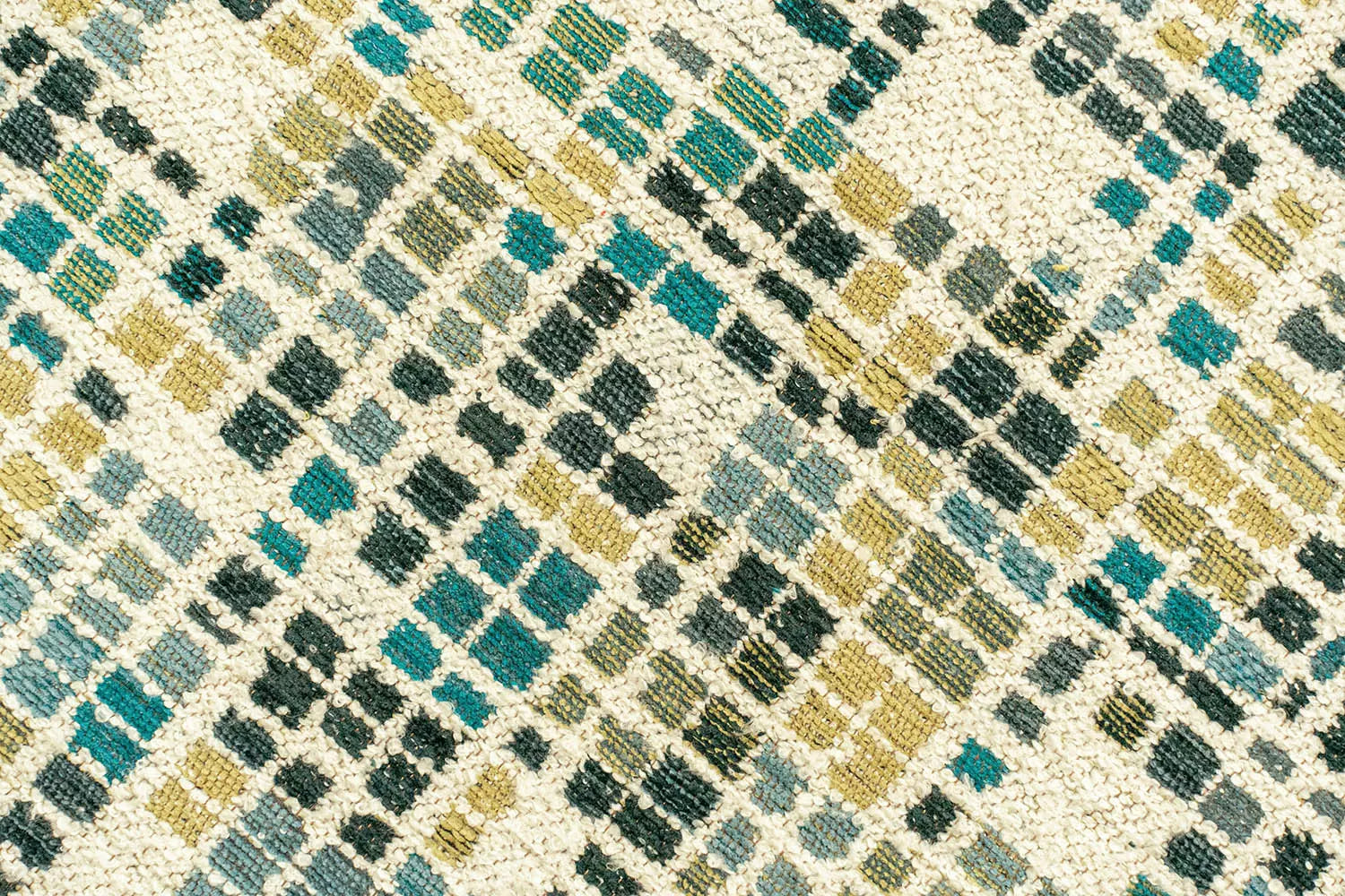 Teppich CUBIK beige mit Blau und Grün