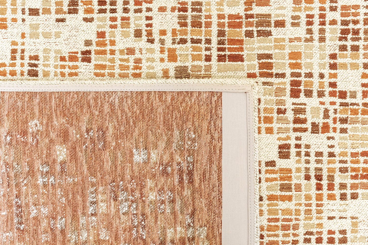 Teppich CUBIK beige mit orange und bordeaux