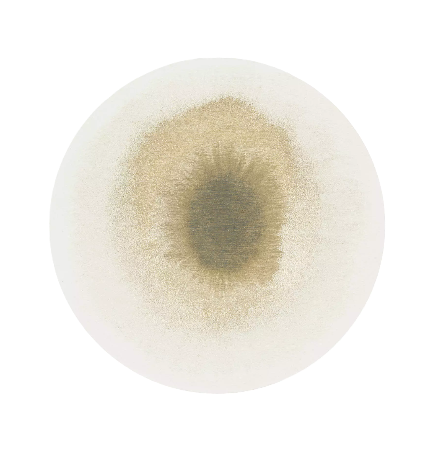 Round DROP rug white with beige