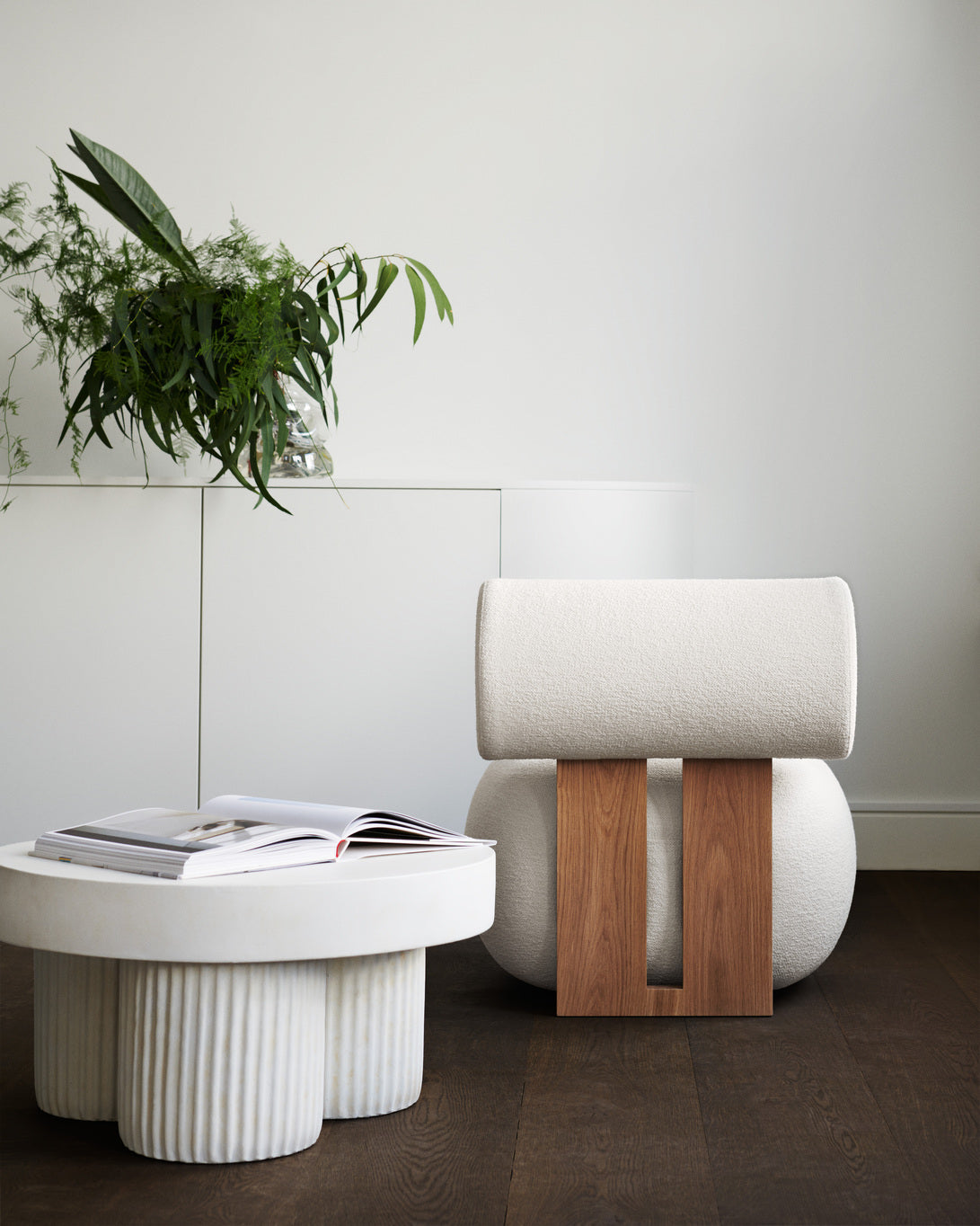 GEAR round side table brown concrete