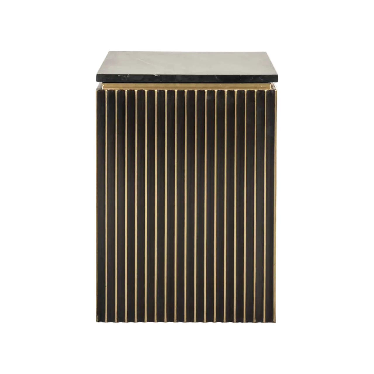 Nightstand LES ARCS marble with brass