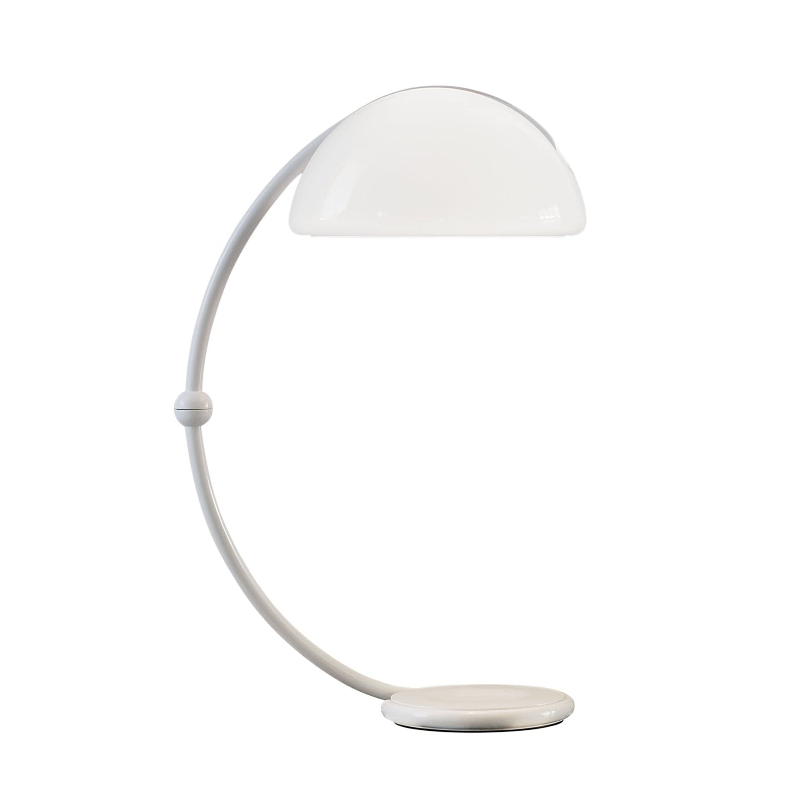Lampa podłogowa SERPENTE opalowy klosz z białą podstawą