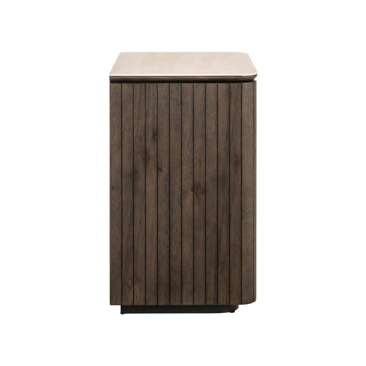 Szafka nocna RITZ brązowy fornir z beżowym ceramicznym blatem