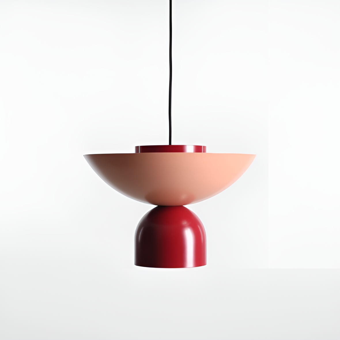 Coral Ilia hanging lamp with red