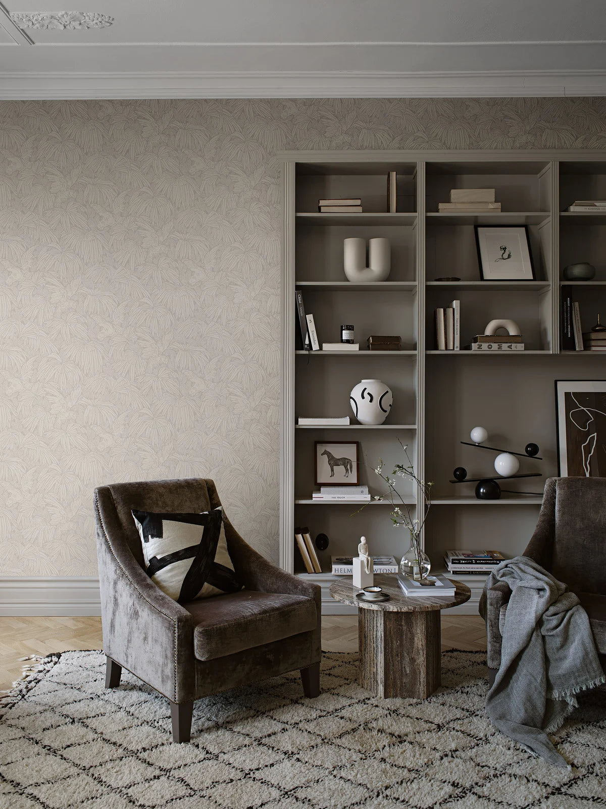 HIDDEN PARROT Animal Print Wallpaper Beige with Gray