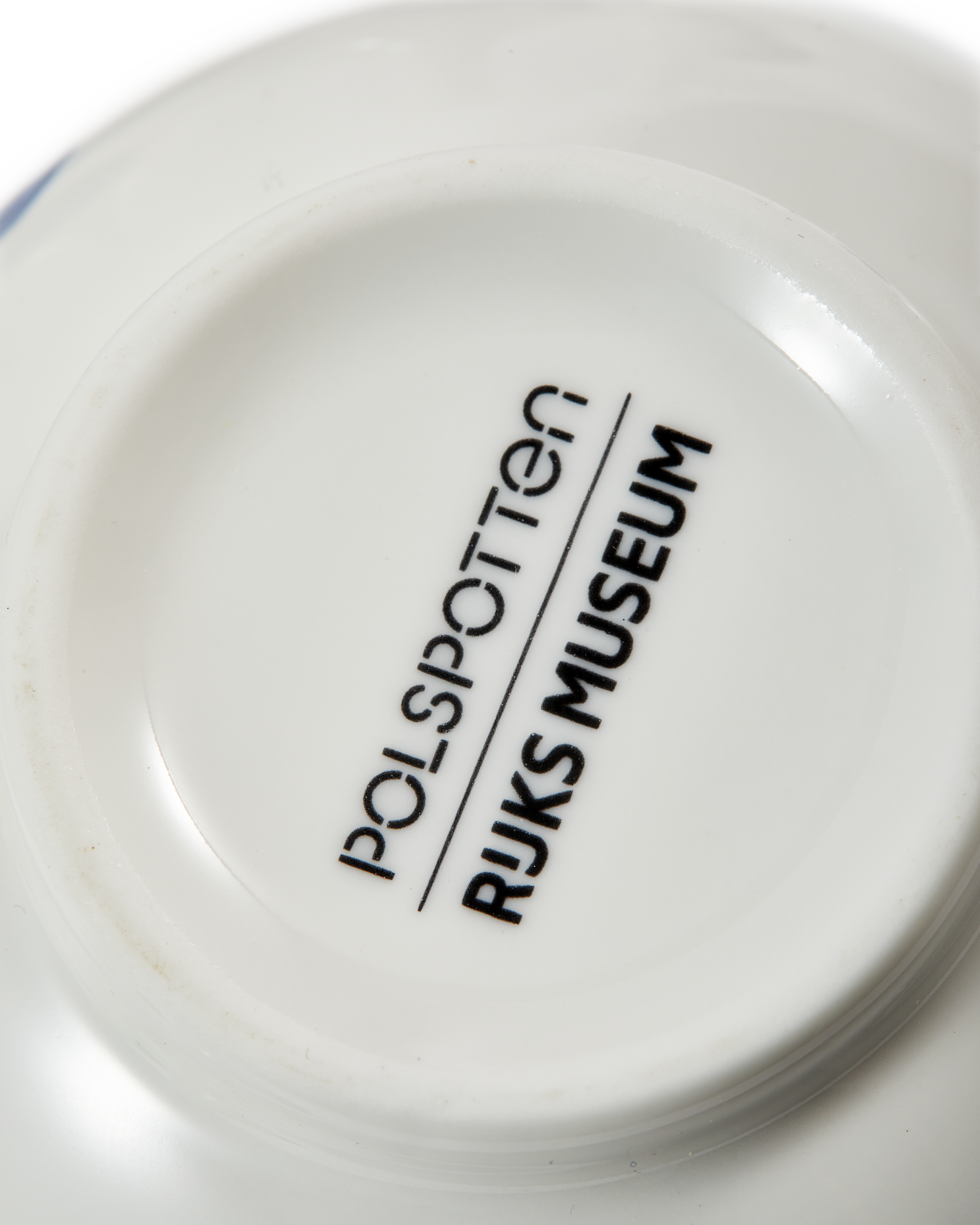 SMALL BIRD White Vase with Orange and Blue