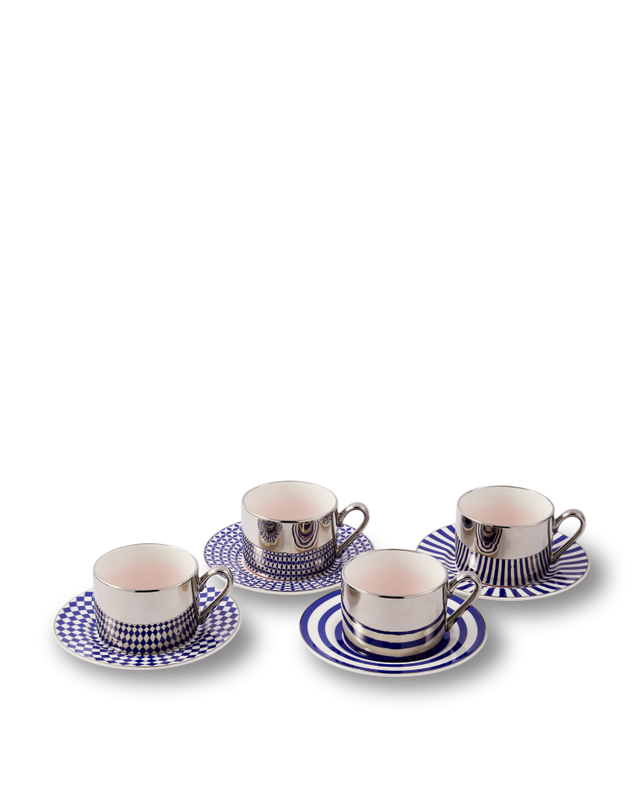 Zestaw filiżanek do kawy AUNTY COFFEE CUPS ciemnoniebieski