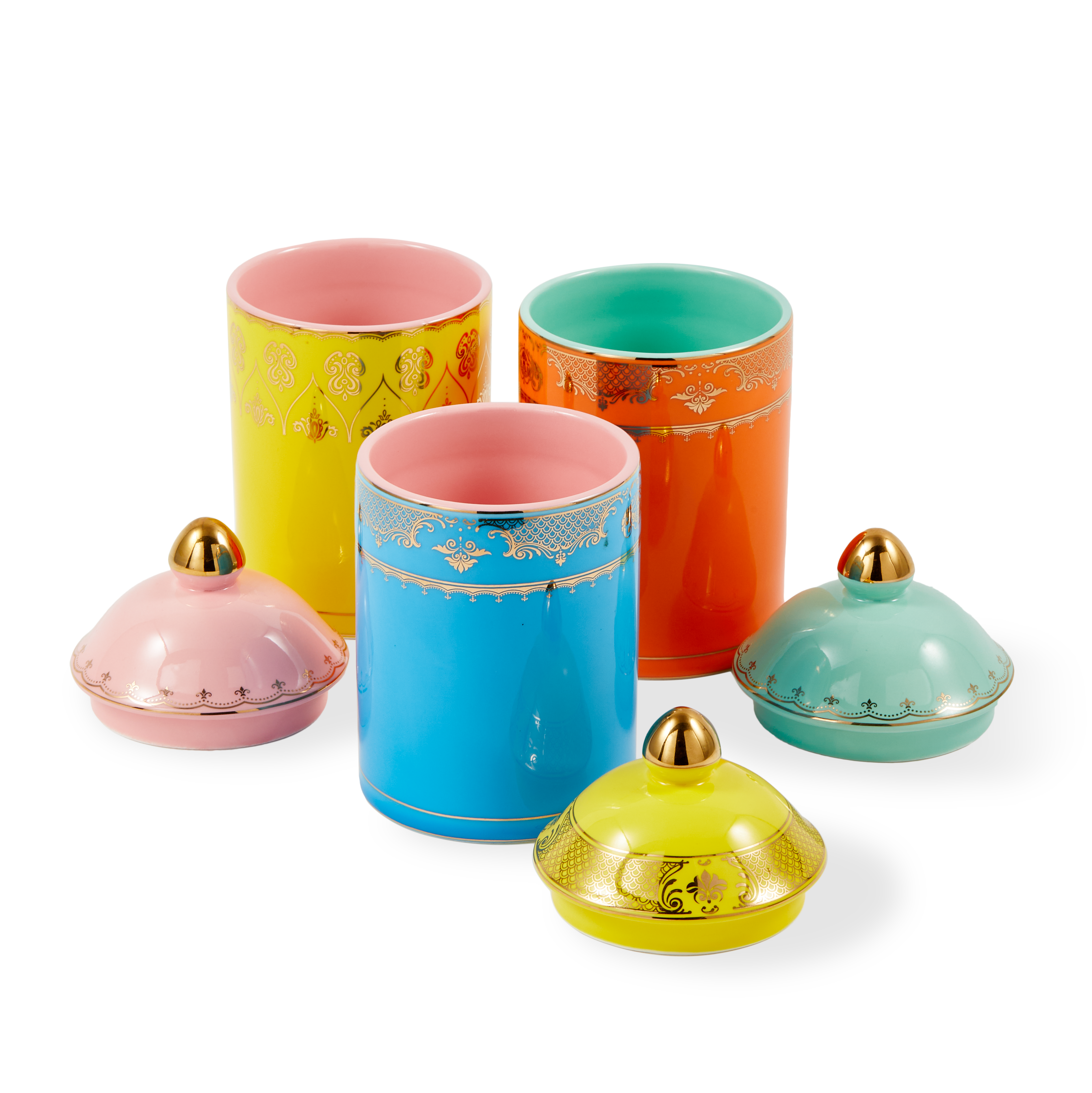 Słoik porcelanowy GRANDPA niebieski z żółtym