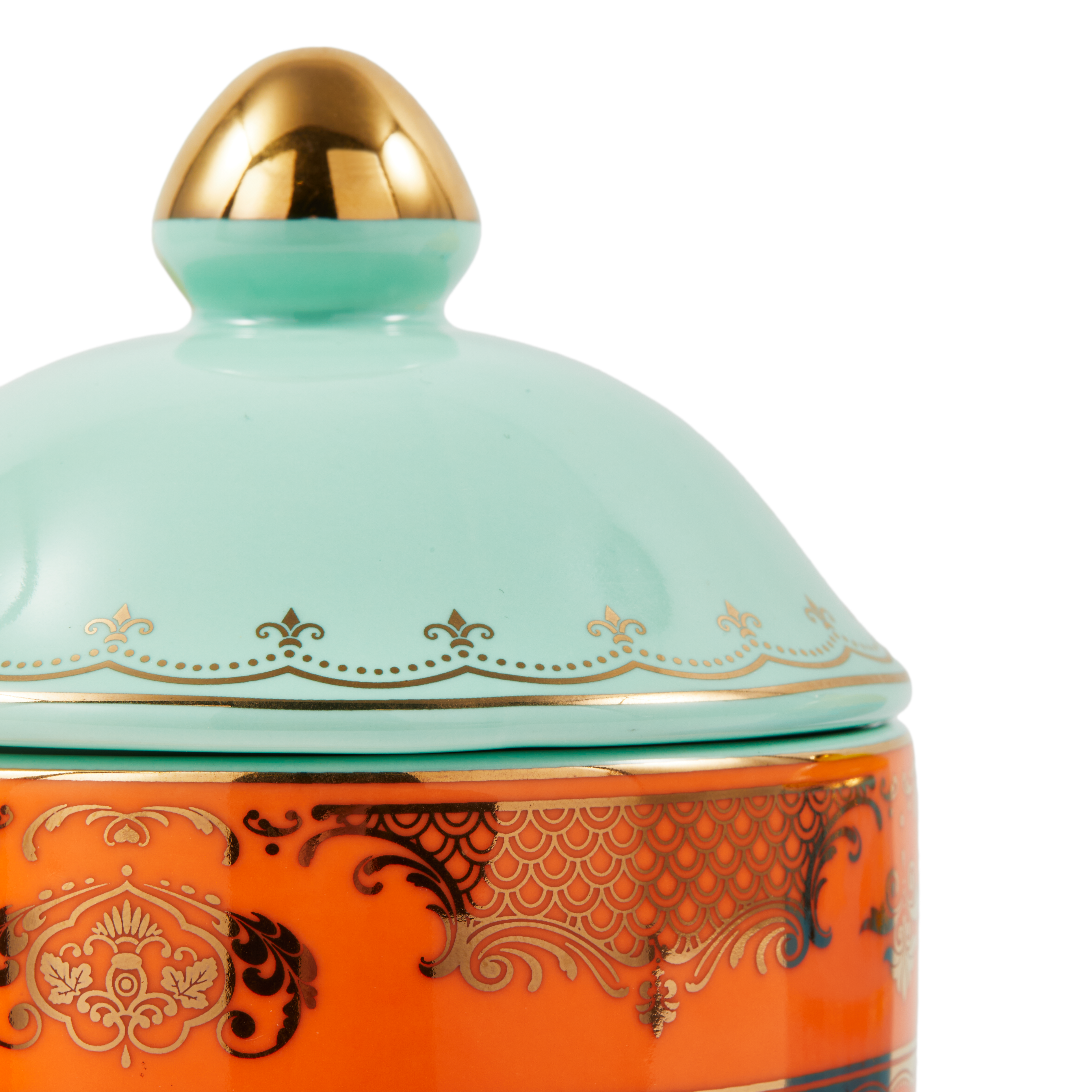 Słoik porcelanowy GRANDPA pomarańczowy z miętowym