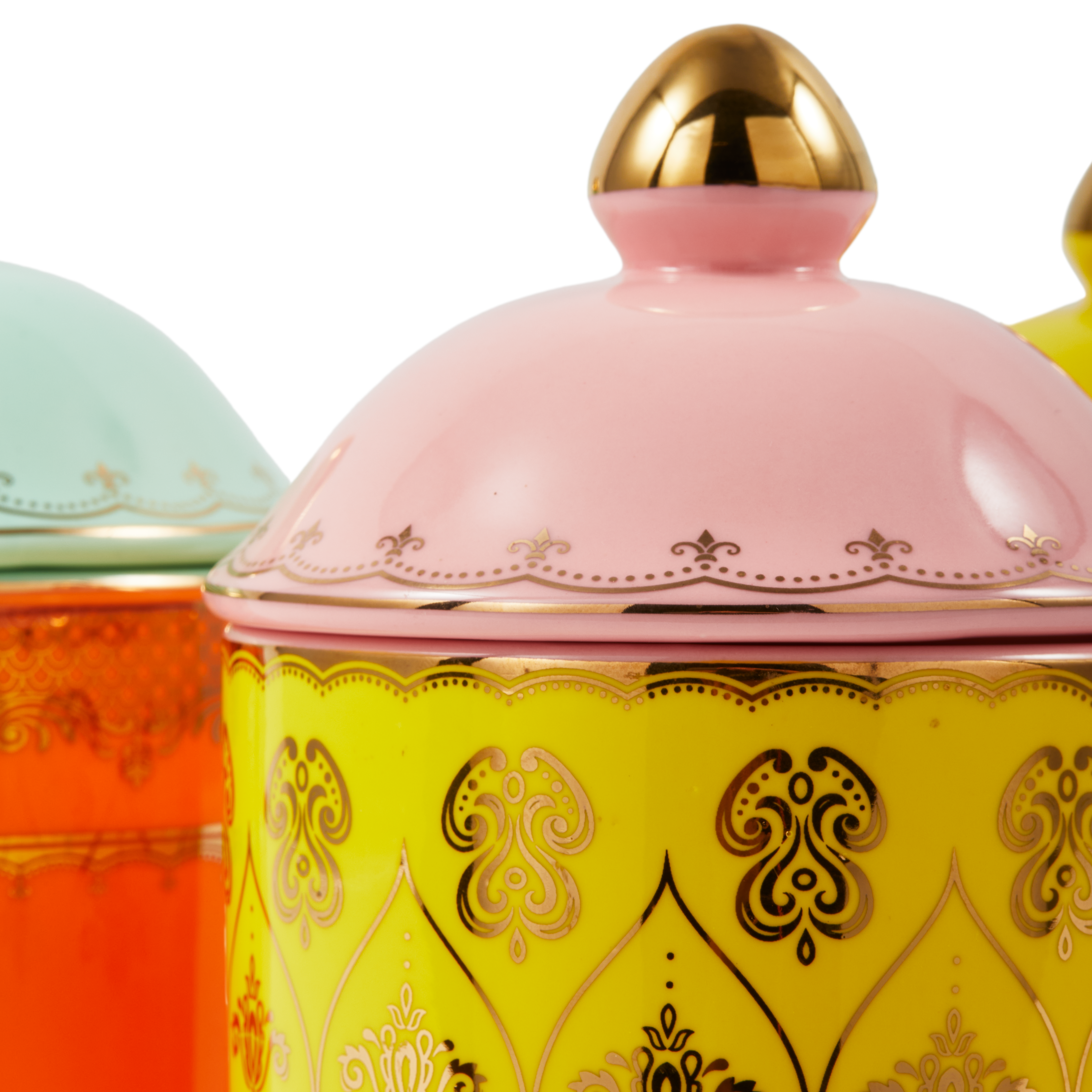 Słoik porcelanowy GRANDPA żółty z różowym