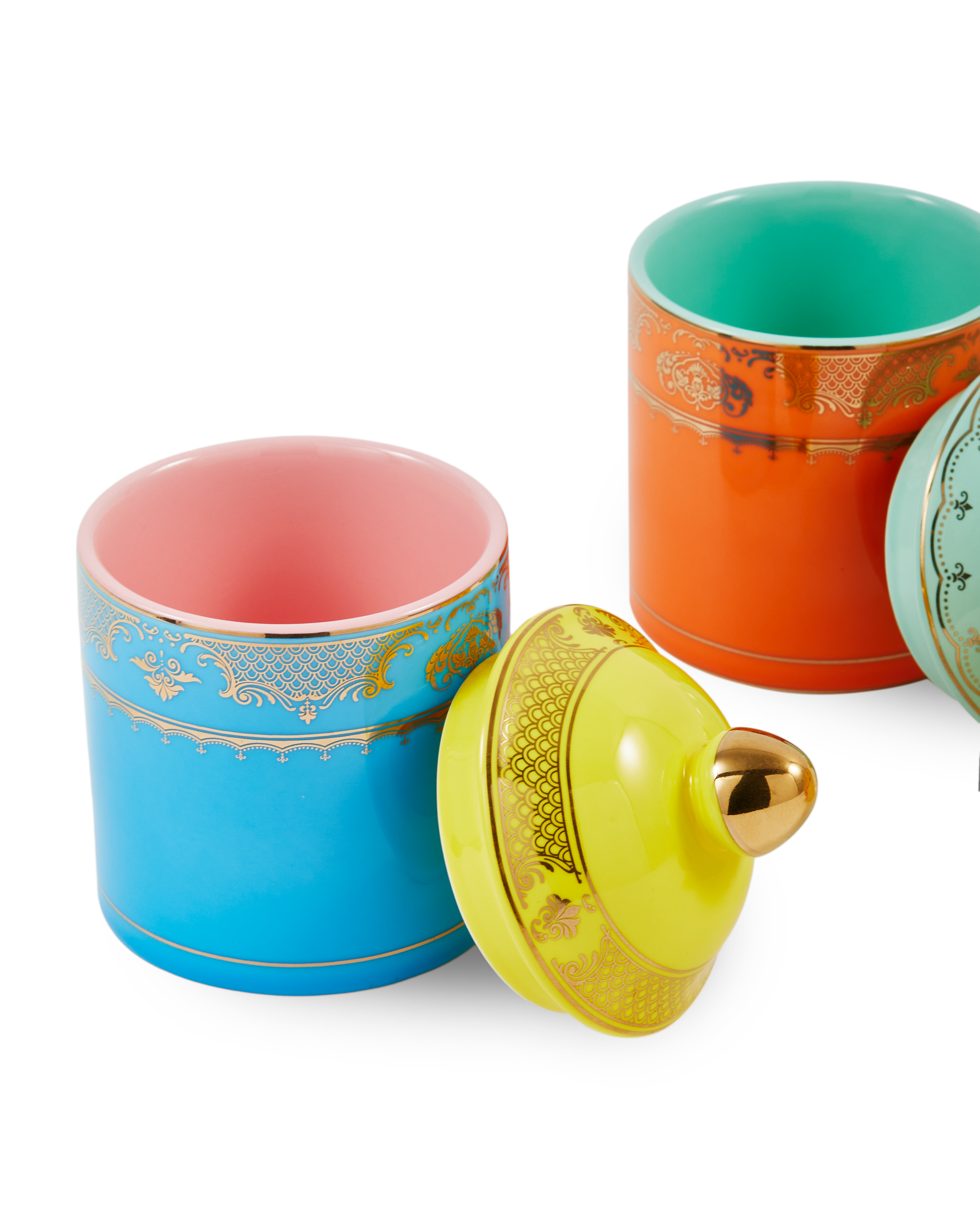 Słoik porcelanowy GRANDPA niebieski z żółtym