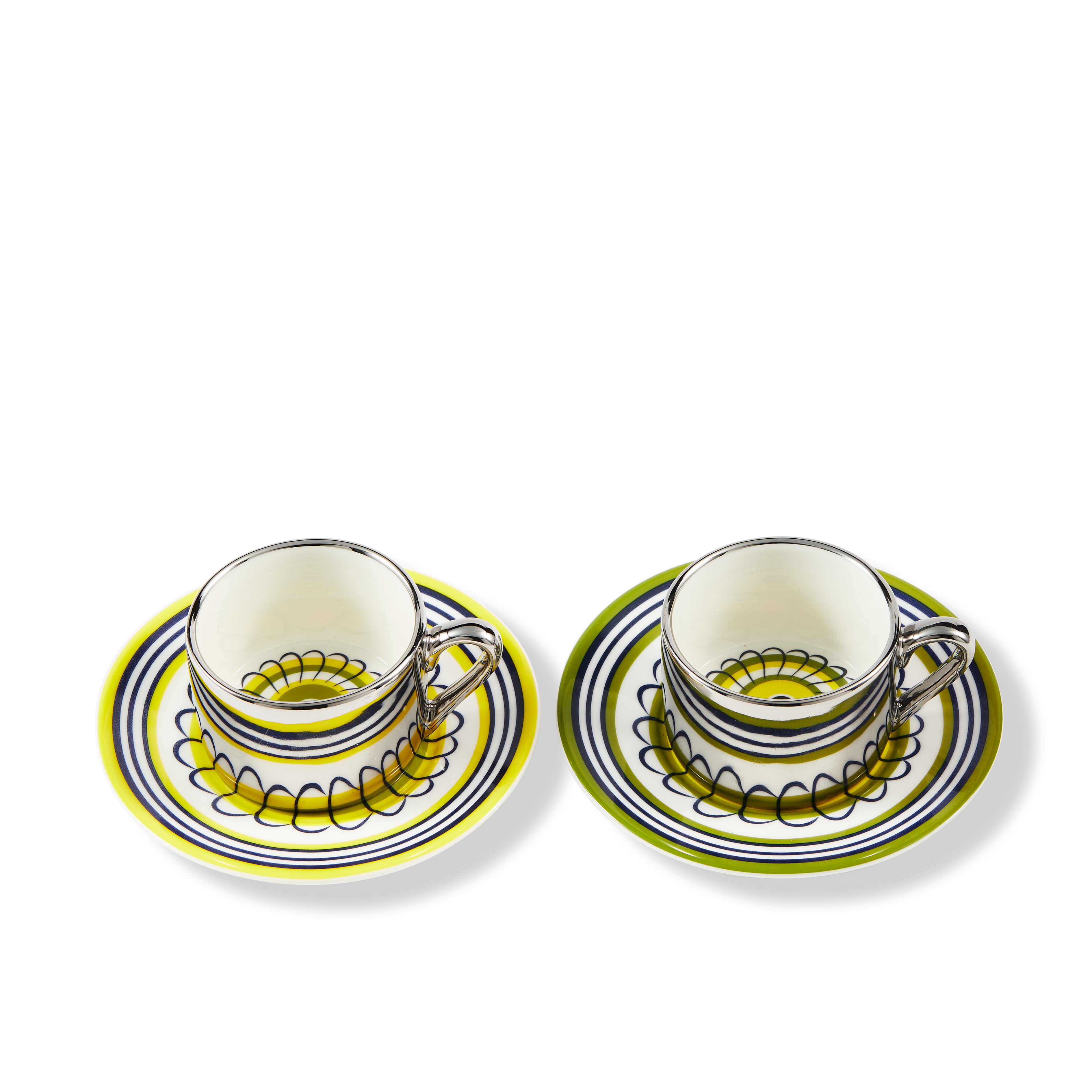 FLORAL Yellow and Olive Espresso Cup Set