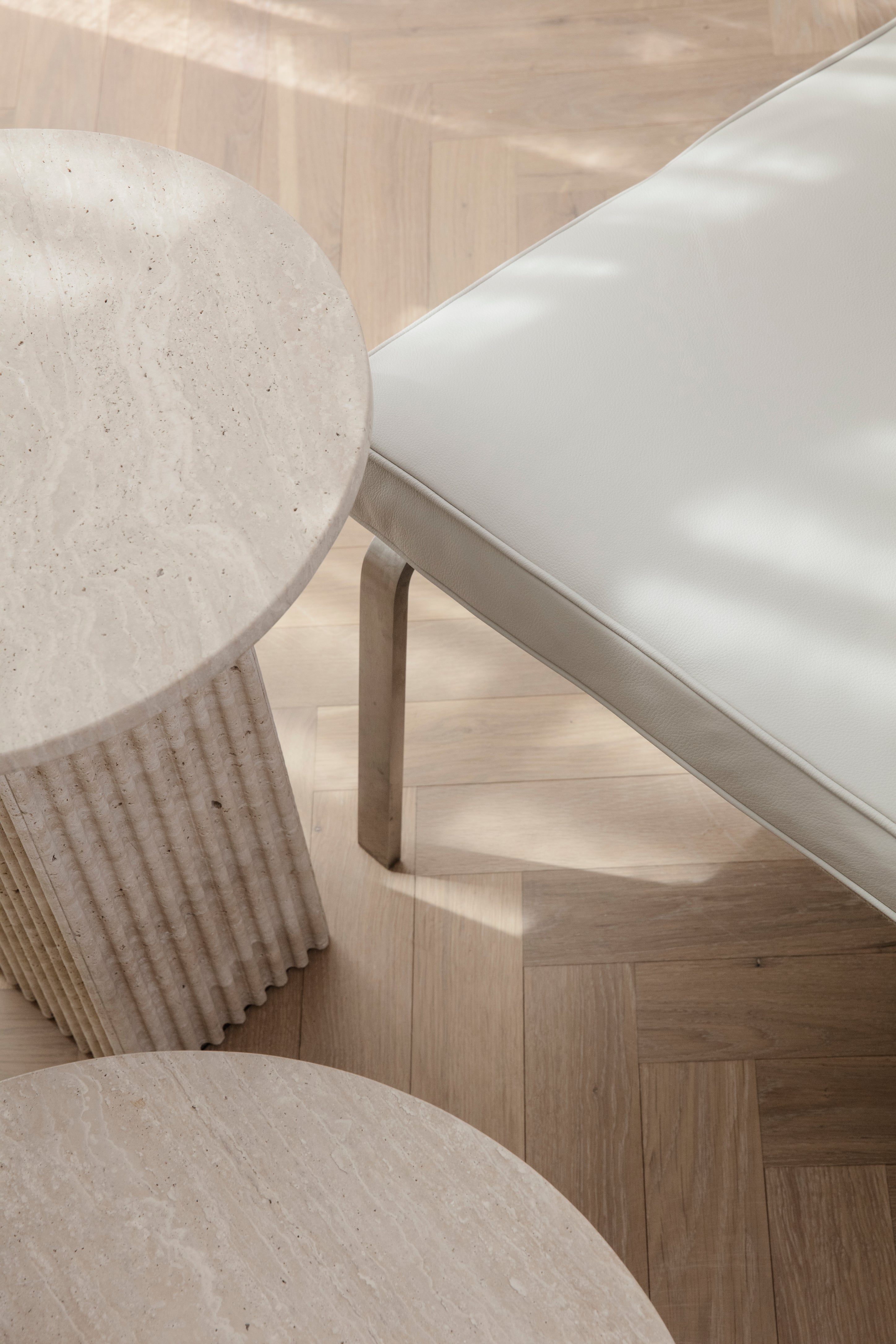 SOHO Side Table Gray Travertine