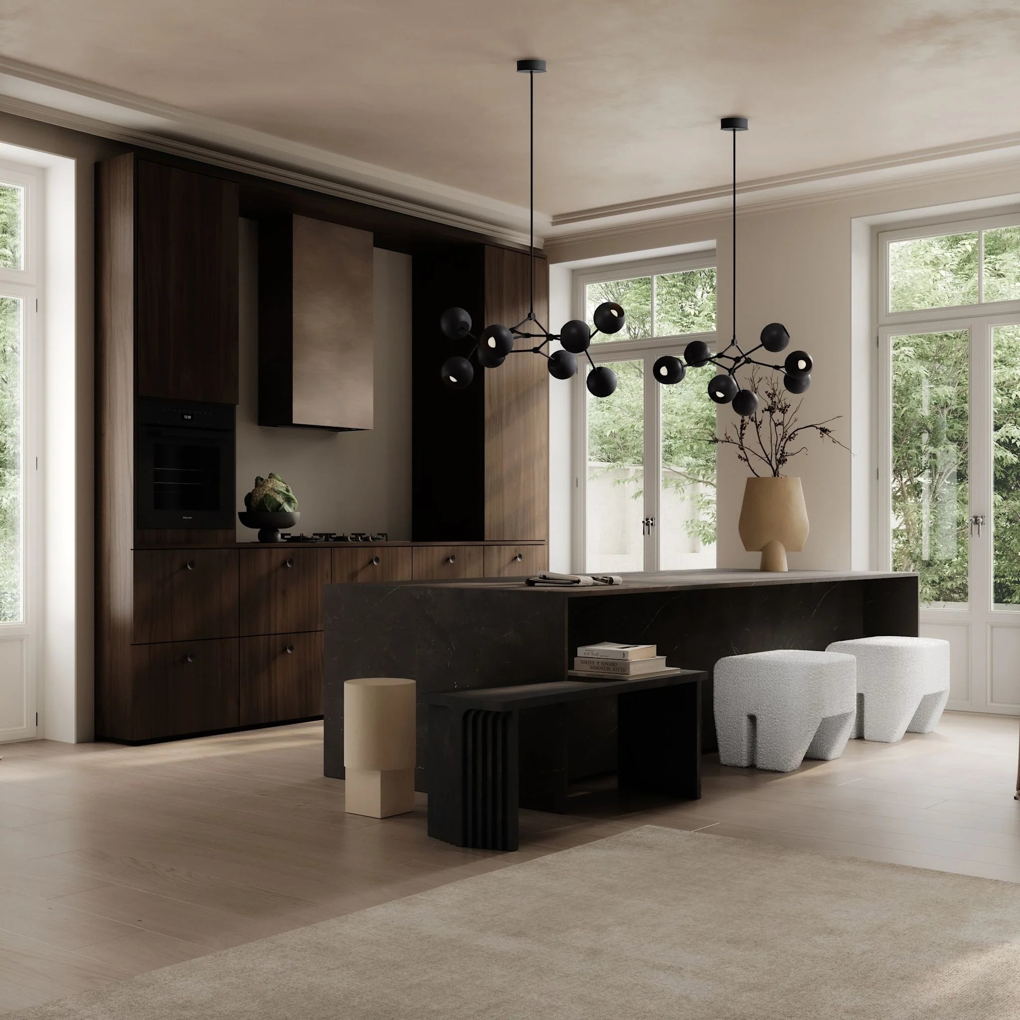 Pendelleuchte DROP GLOBE schwarz verbrannt