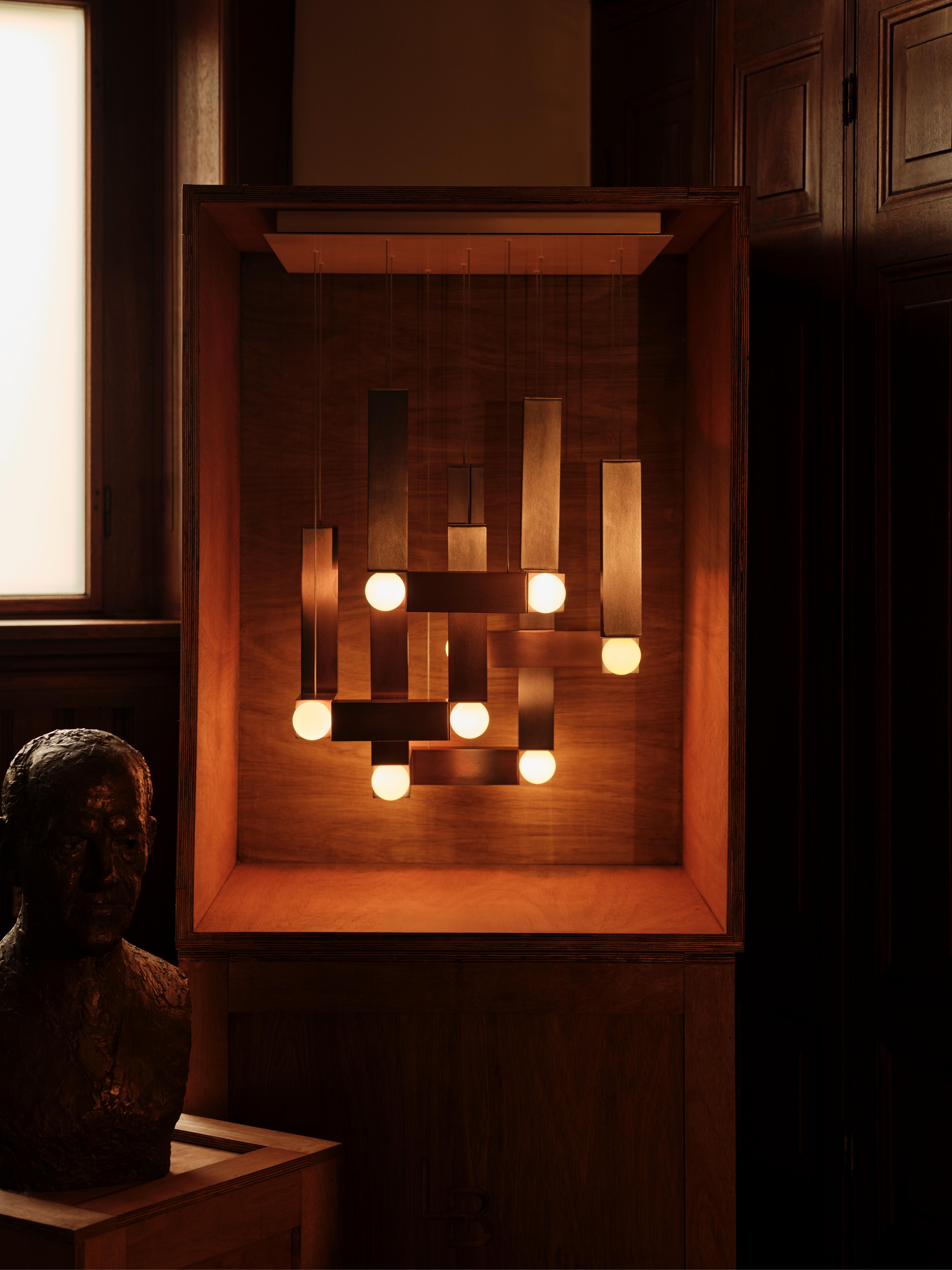 Lampa wisząca VESPER DUO opalowy klosz z brązowym wykończeniem