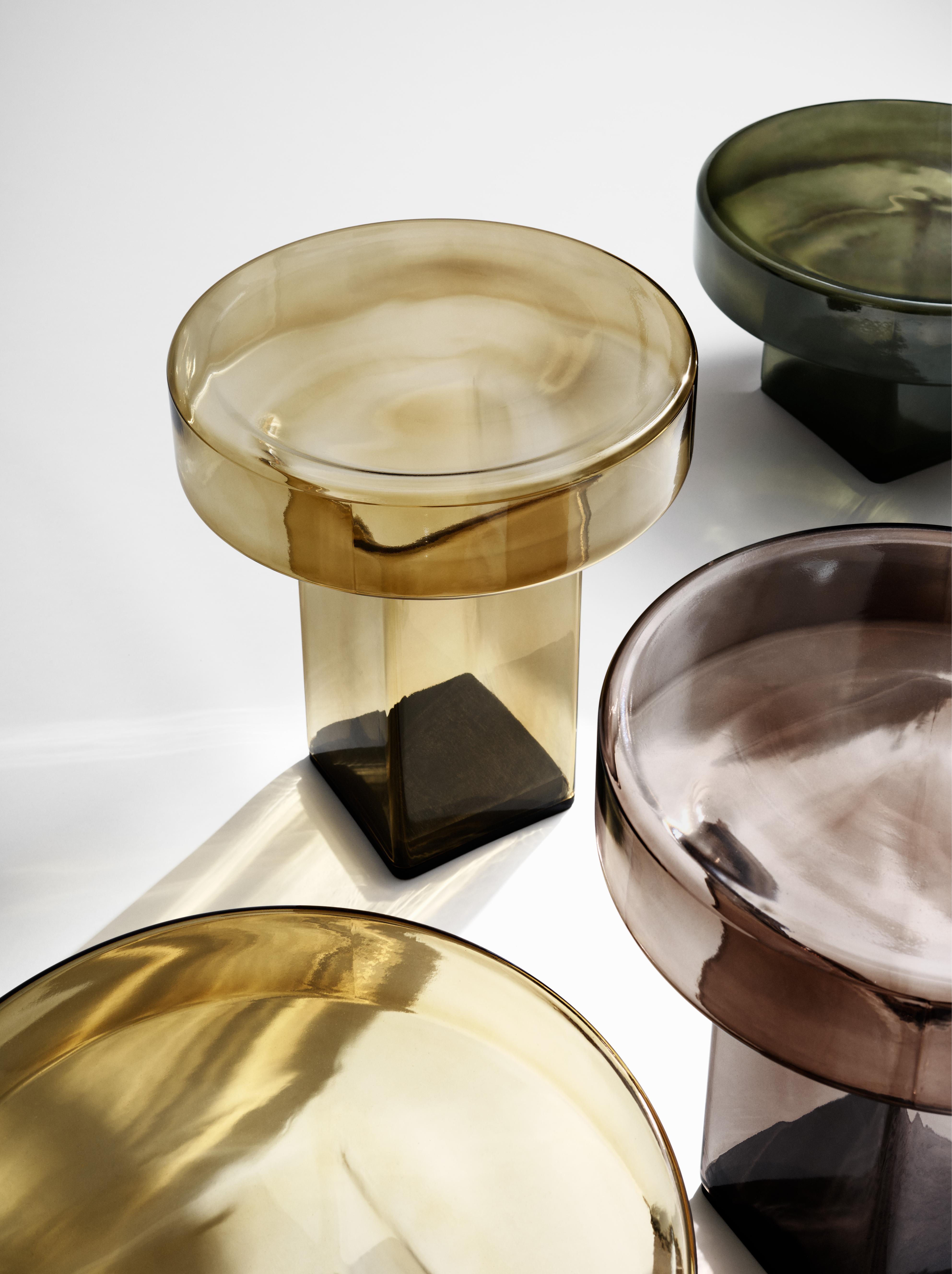 Stolik kawowy NAKED zielone szkło