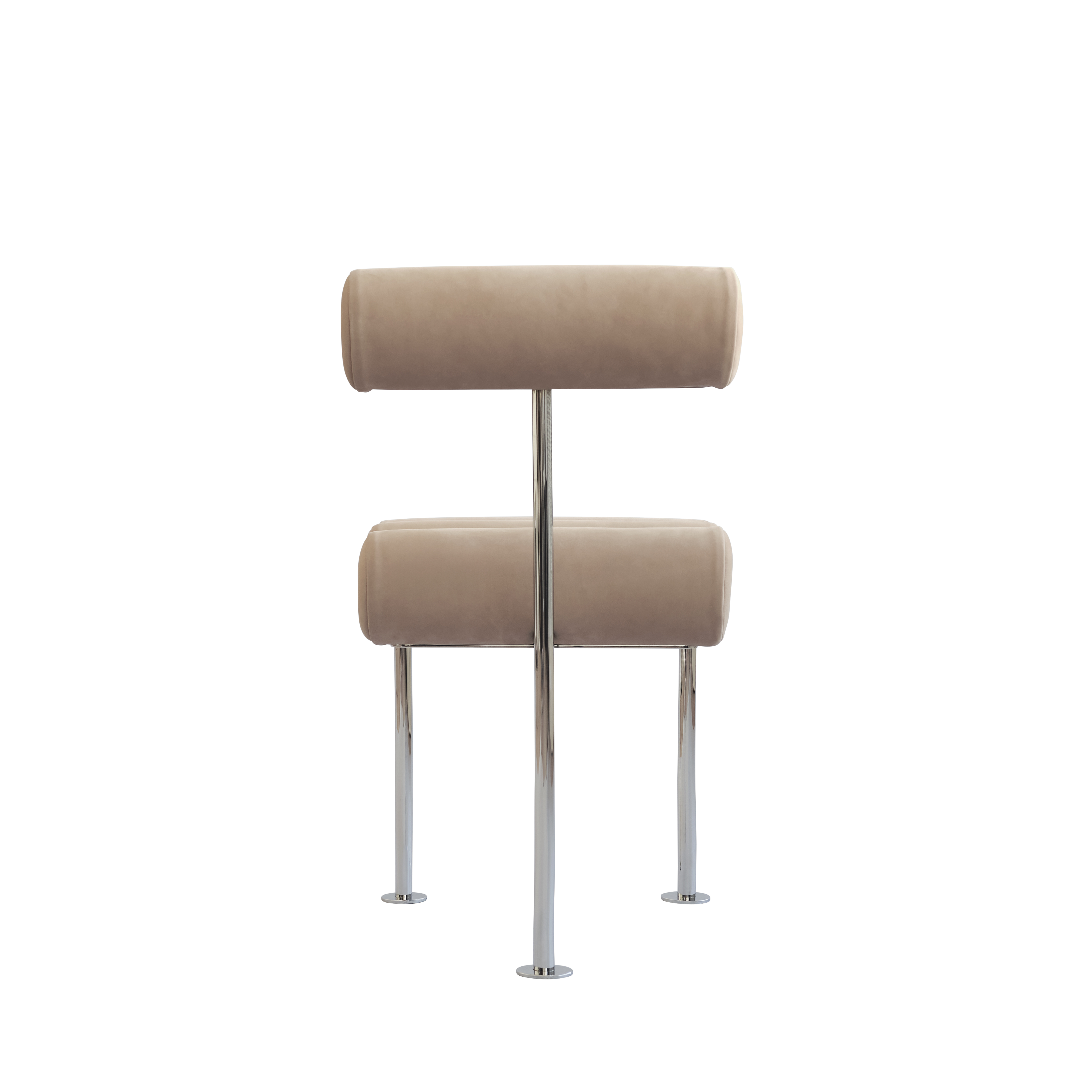 HIRO chair warm beige with chrome base