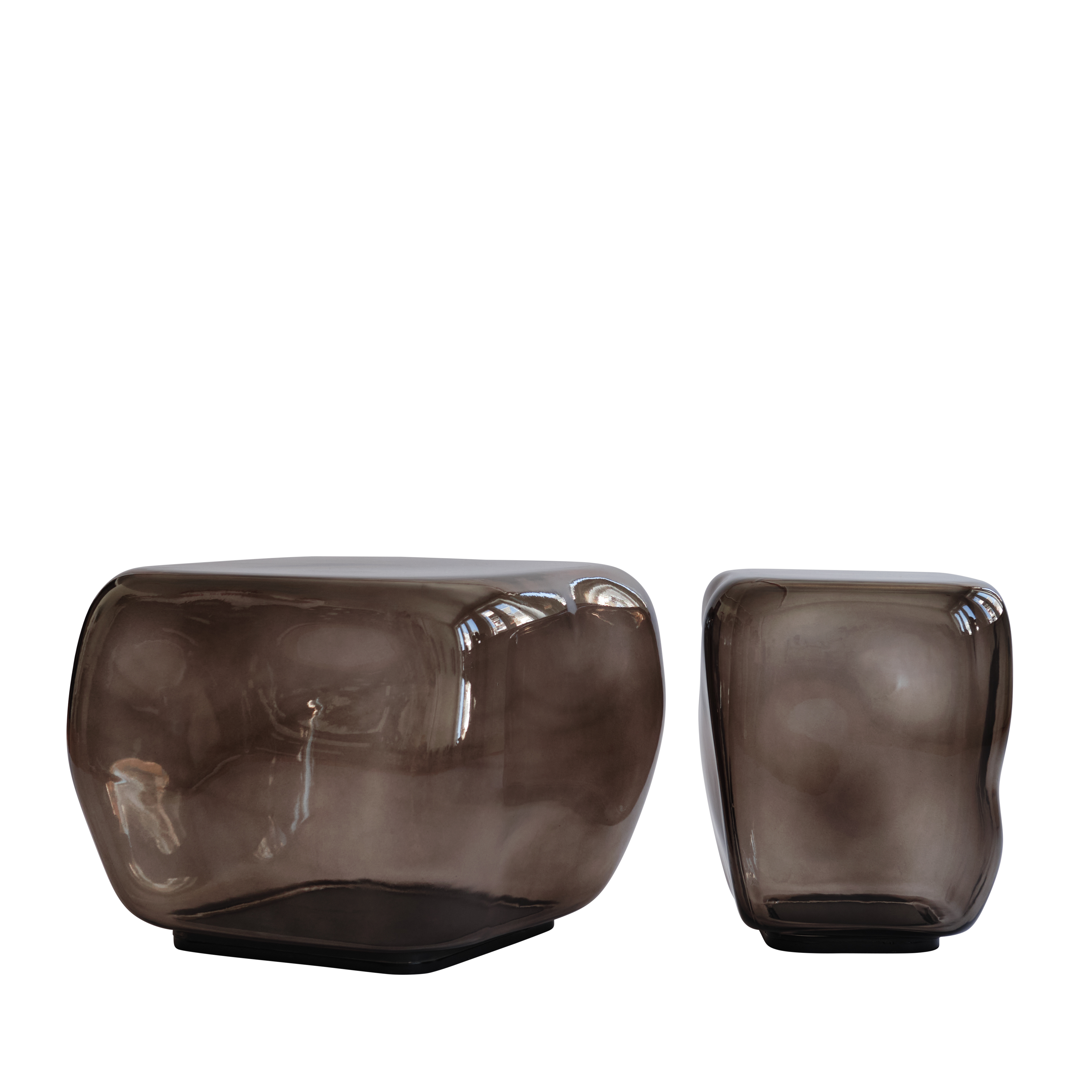 Stolik kawowy ISHI brązowe szkło