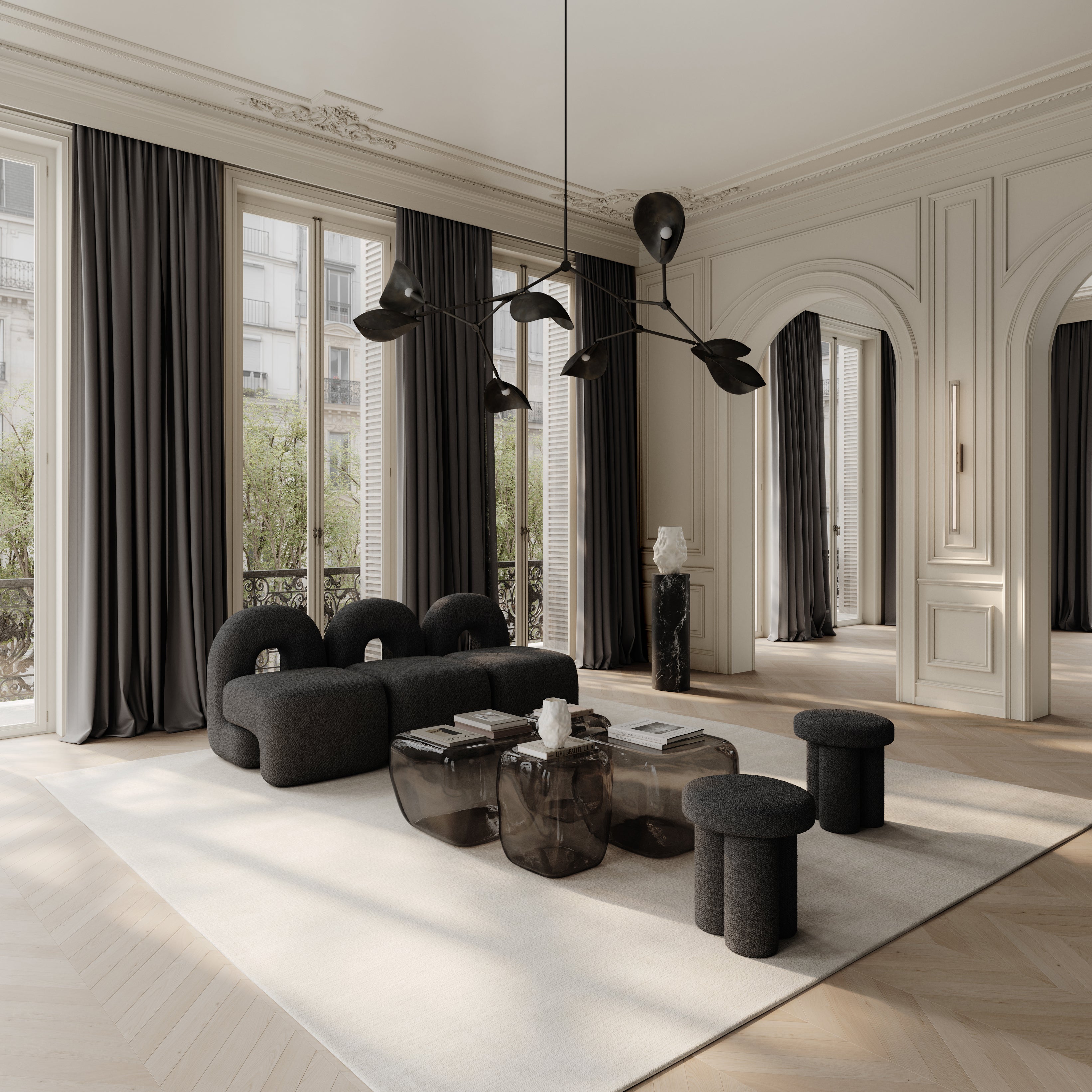 Stolik kawowy ISHI brązowe szkło