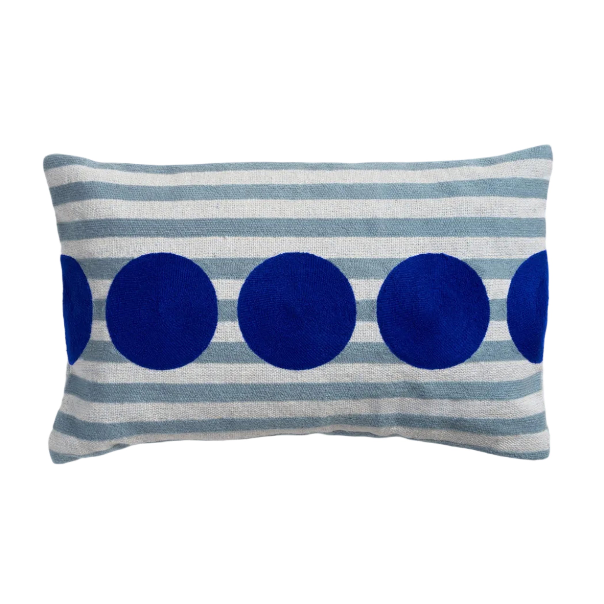 Poszewka na poduszkę DOT niebieski z białym