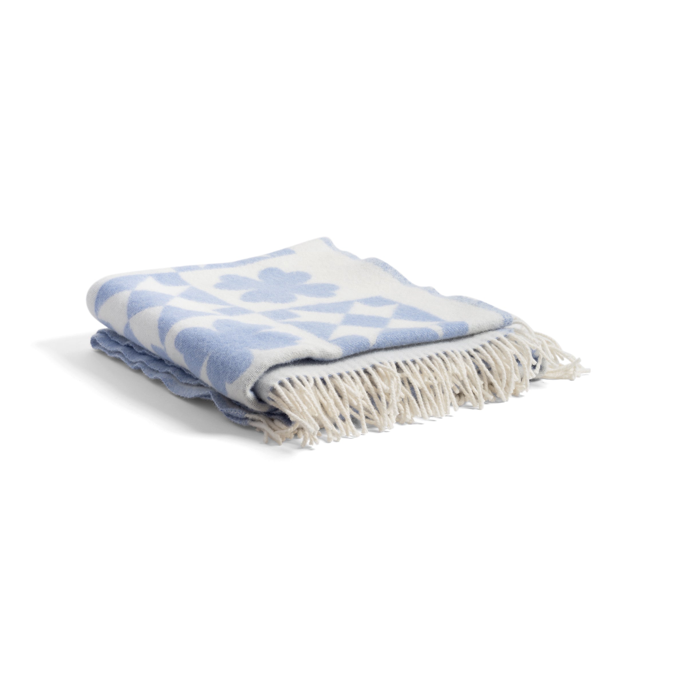 Blue quilt with white