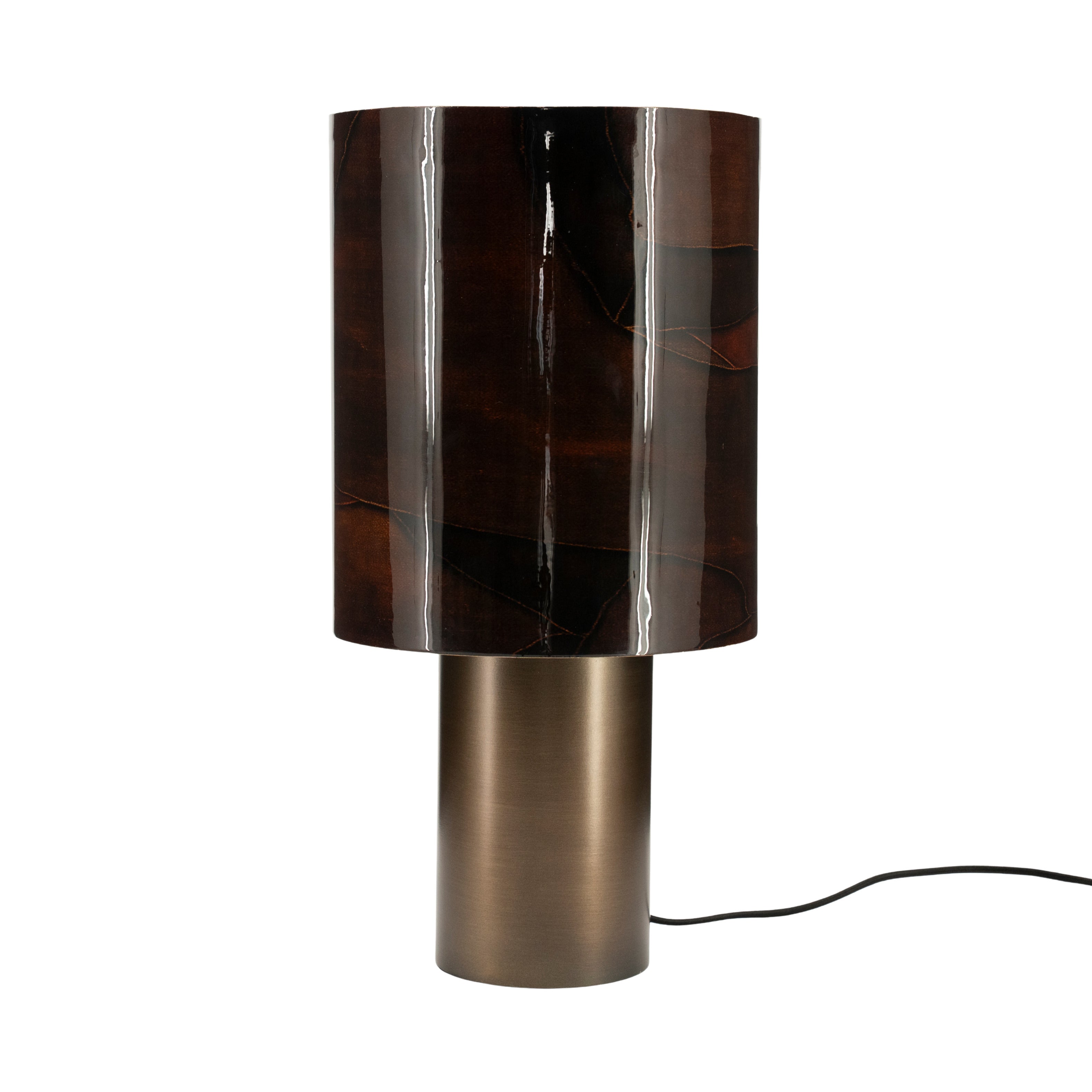 Lampa stołowa PATCH z brązowym kloszem