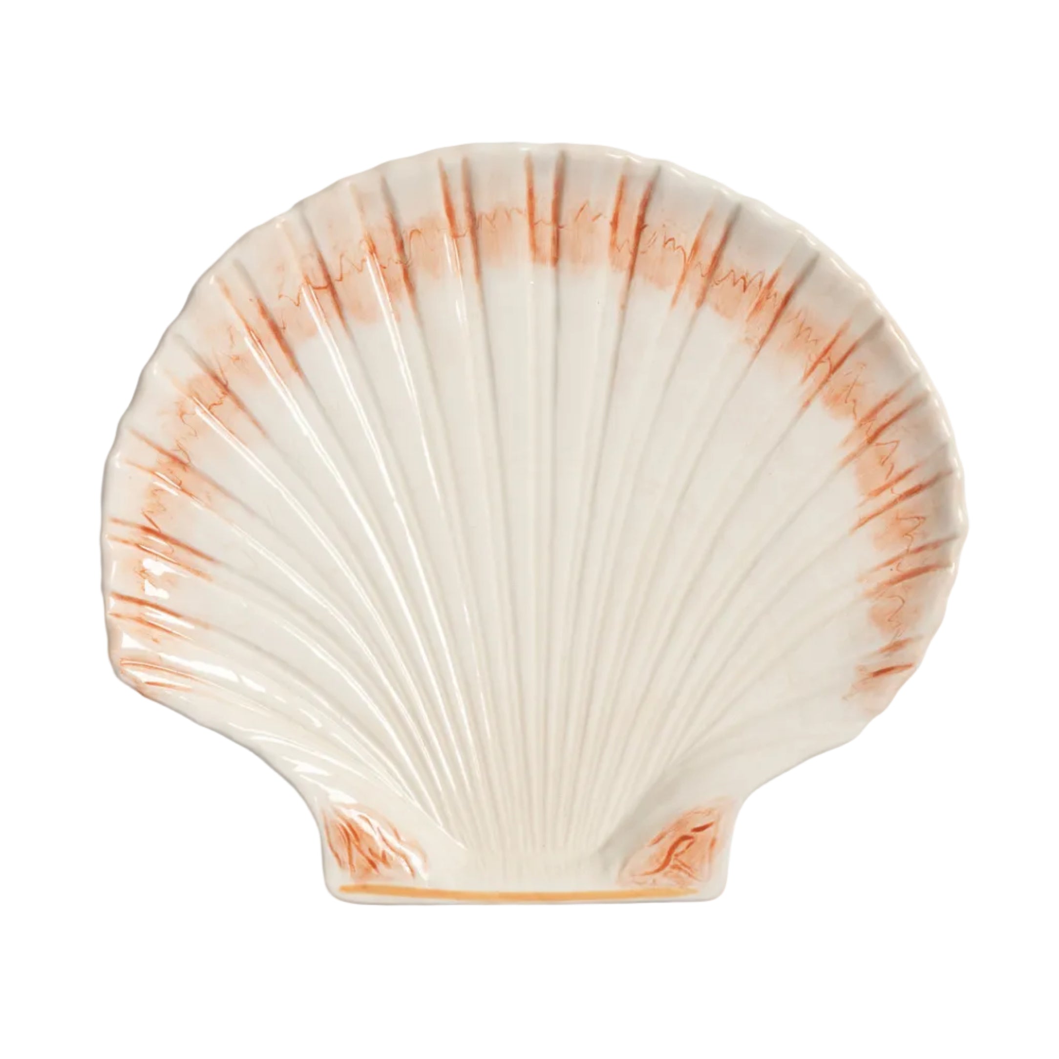 Talerz deserowy COCKLE beżowy z pomarańczowym