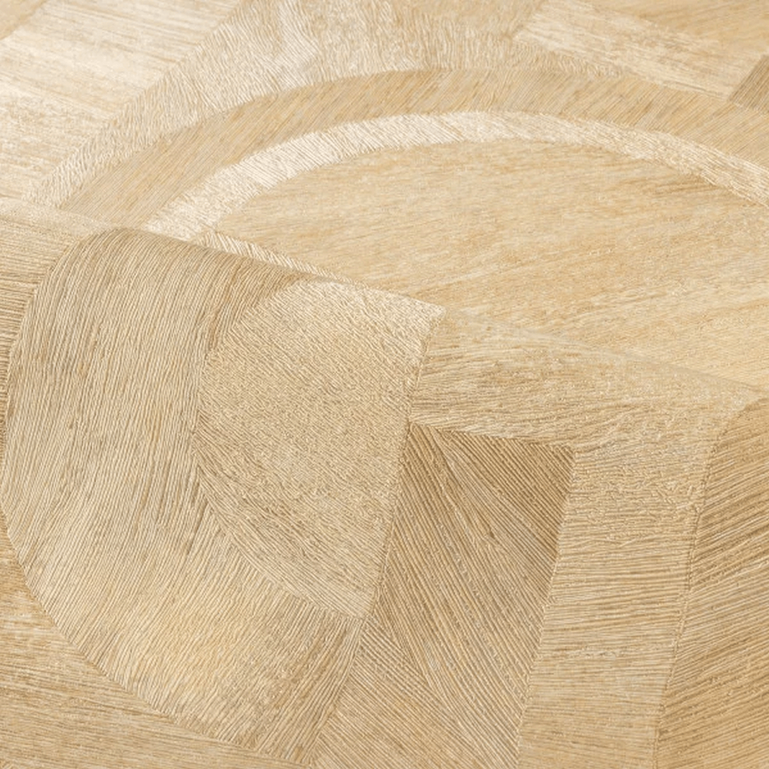 Tapeta z wzorem inspirowanym techniką intarsji INTARSIA - PAILLE złotawy beż