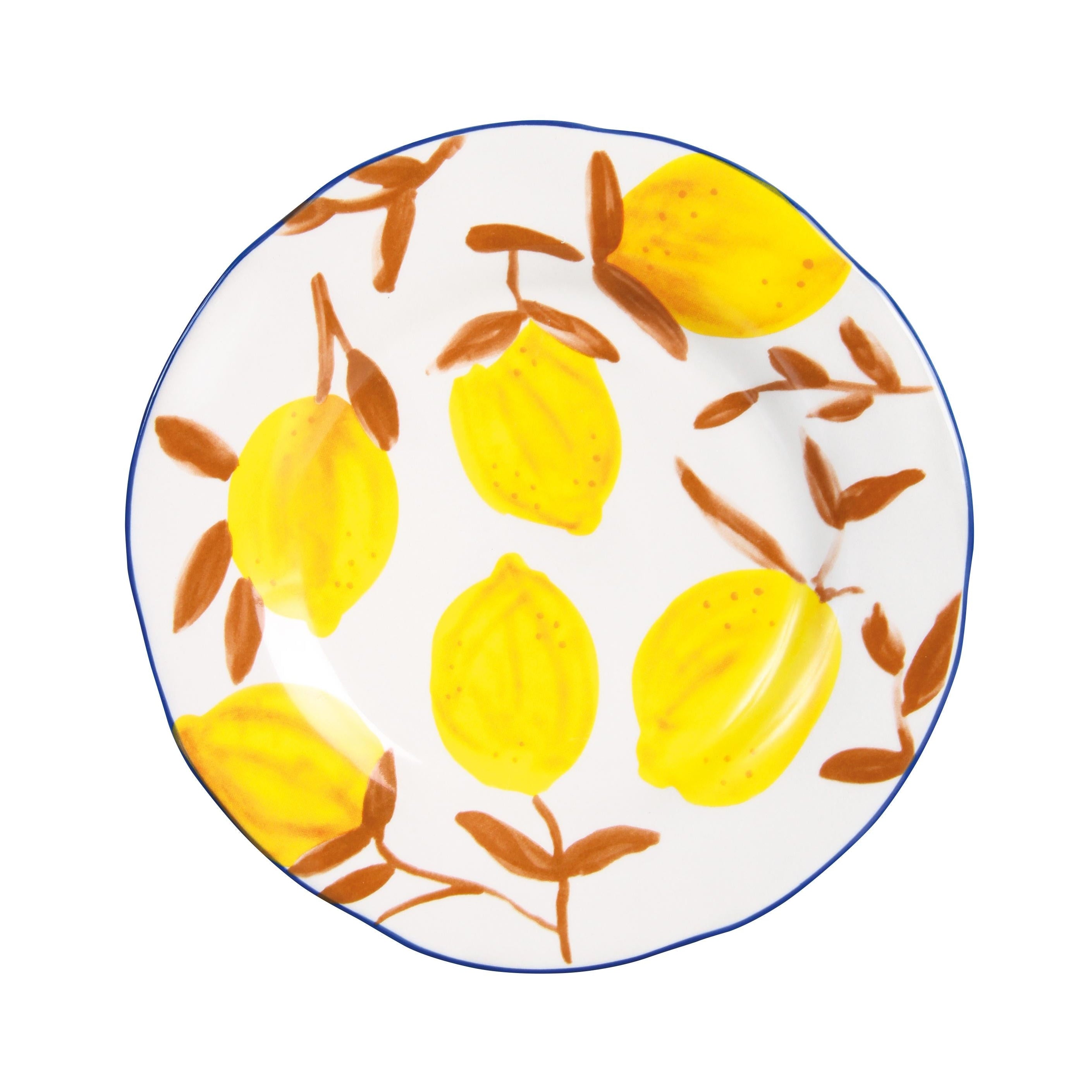 Set aus Untertassen LEMON TWIG farbige Keramik