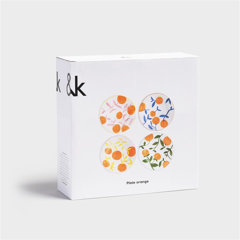 Set aus ORANGE TWIG Untertassen aus buntem Steinzeug