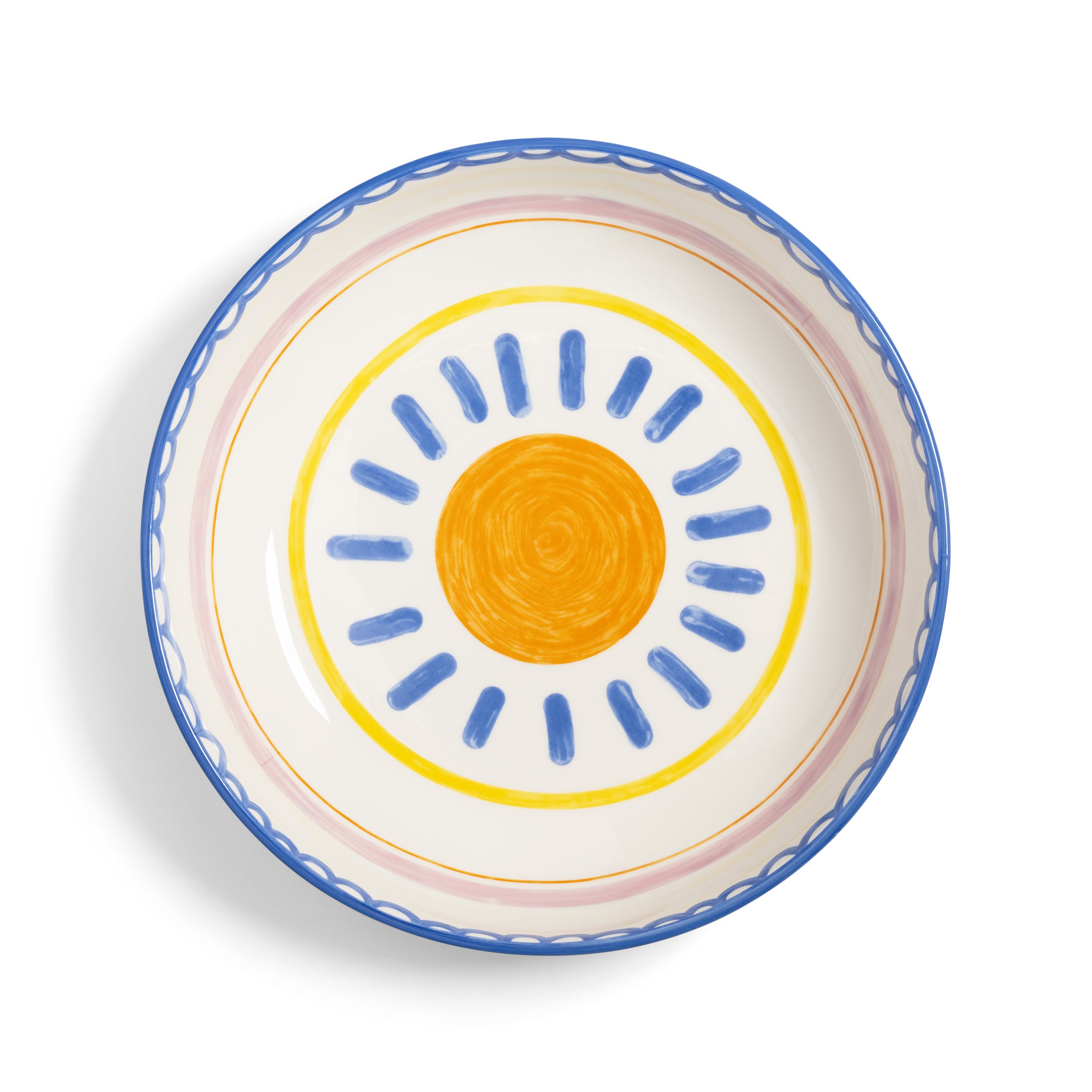 BOAVISTA Salad Bowl Blue with Pink and Orange