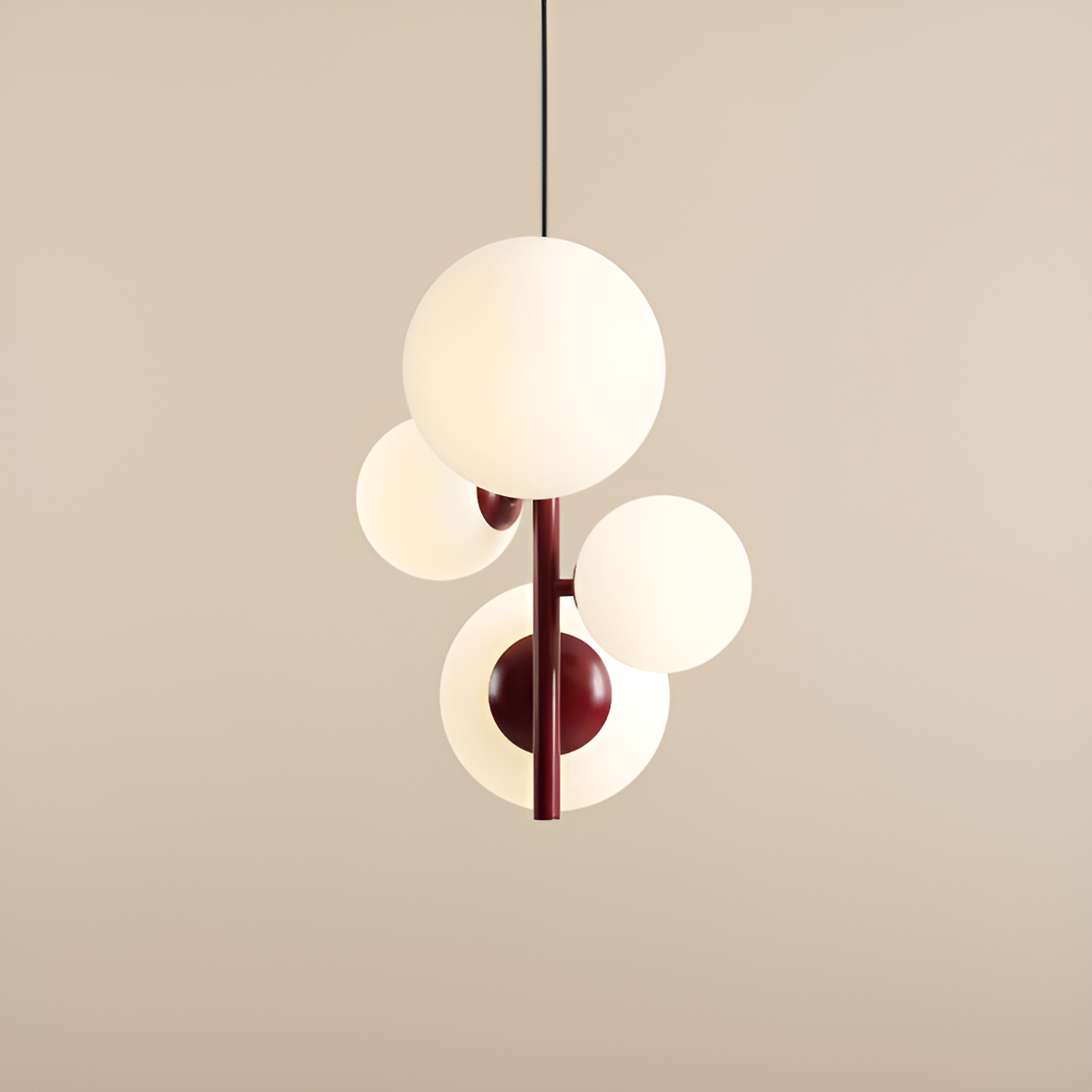 Lampa wisząca BLOOM QUATRO bordowy