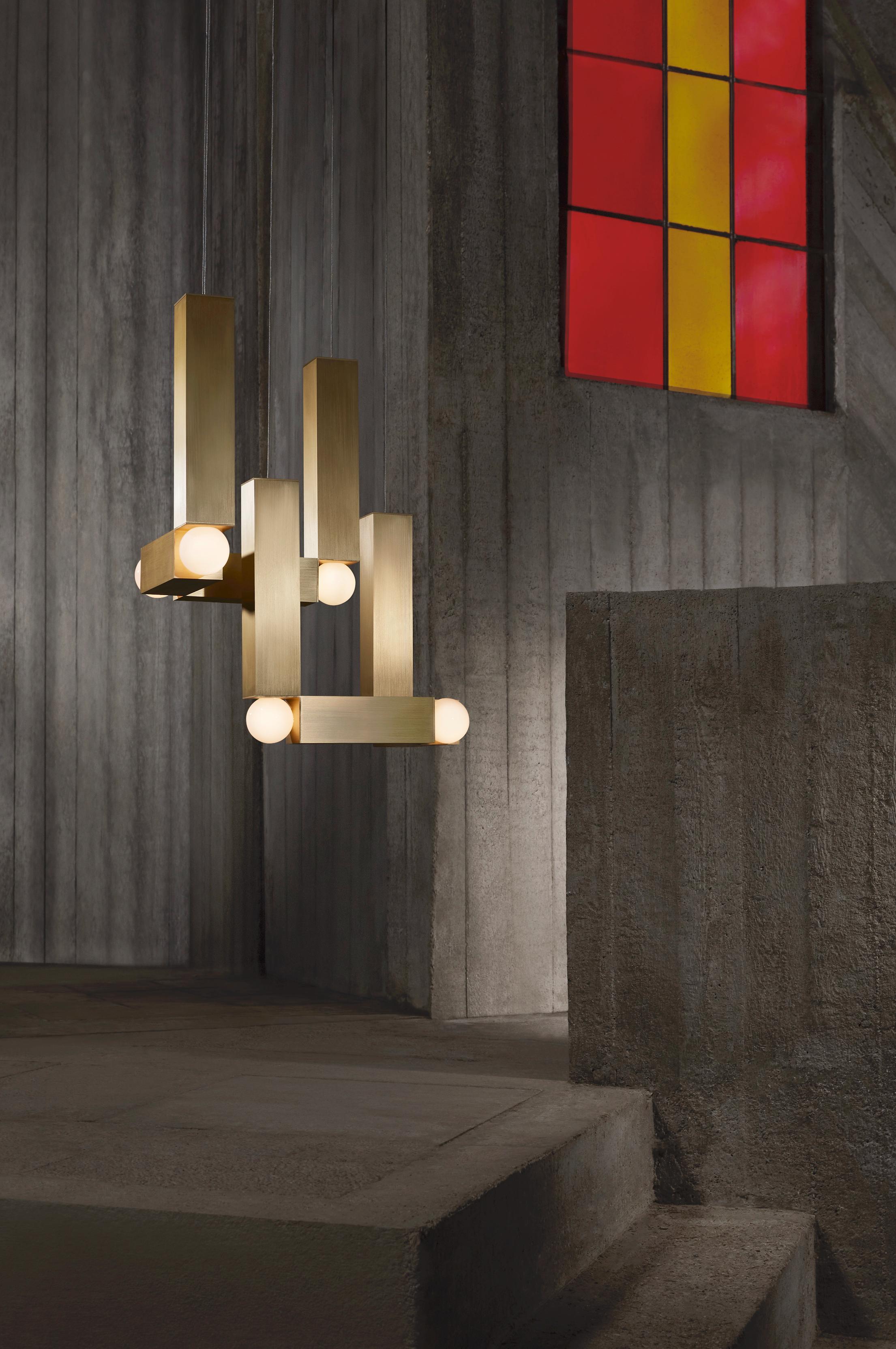 Lampa wisząca VESPER QUATTRO opalowy klosz ze srebrnym wykończeniem