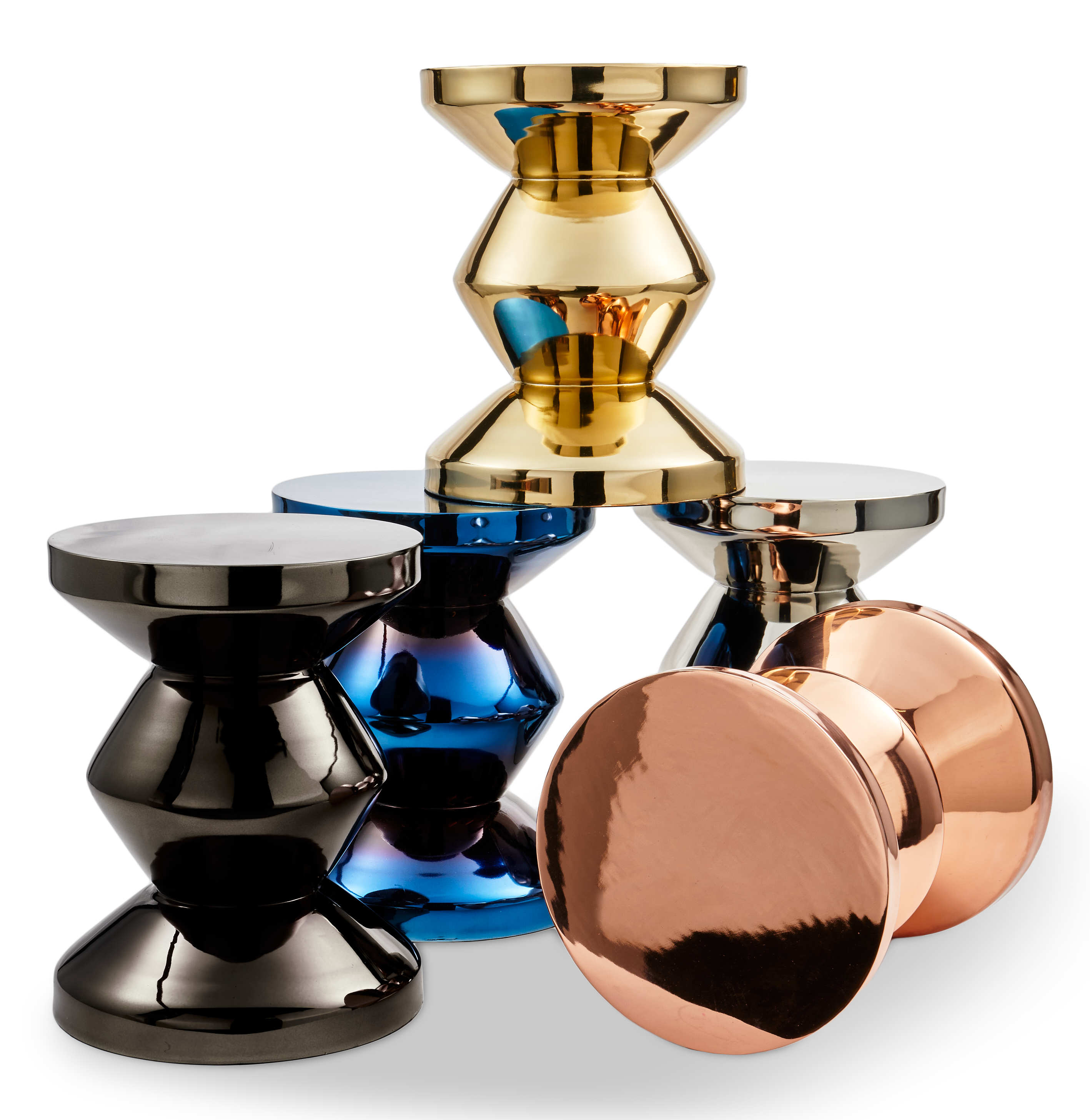 Hocker ZIG ZAG METALL dunkelblau