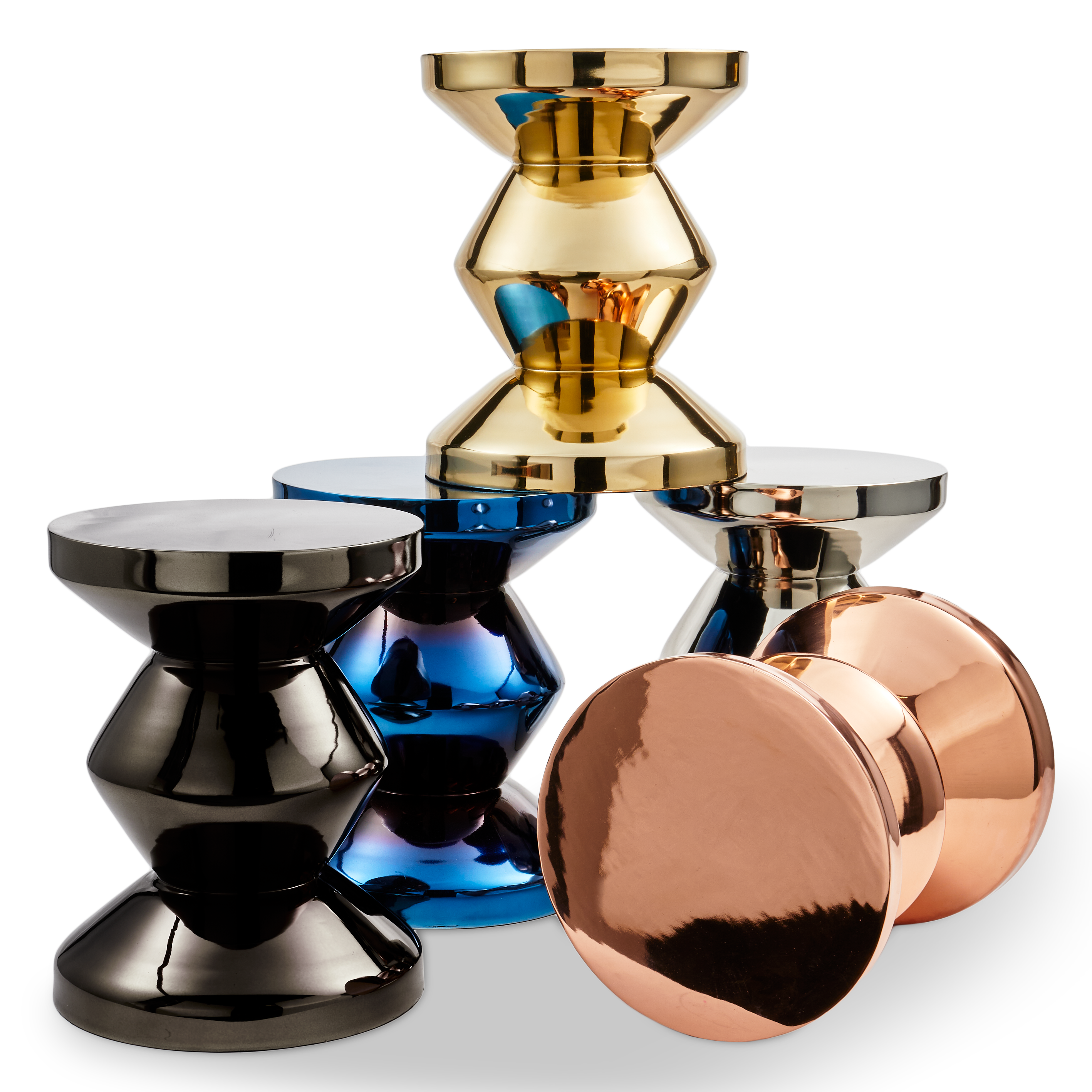 ZIG ZAG METAL Stool Silver