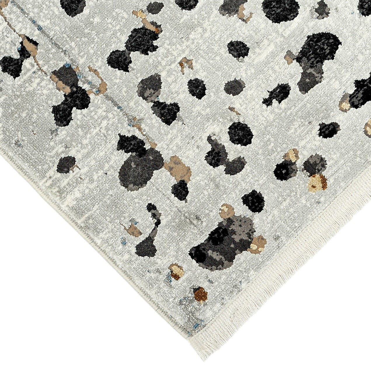 Dywan w kropki ROYAL szary z czarnym i brązowym