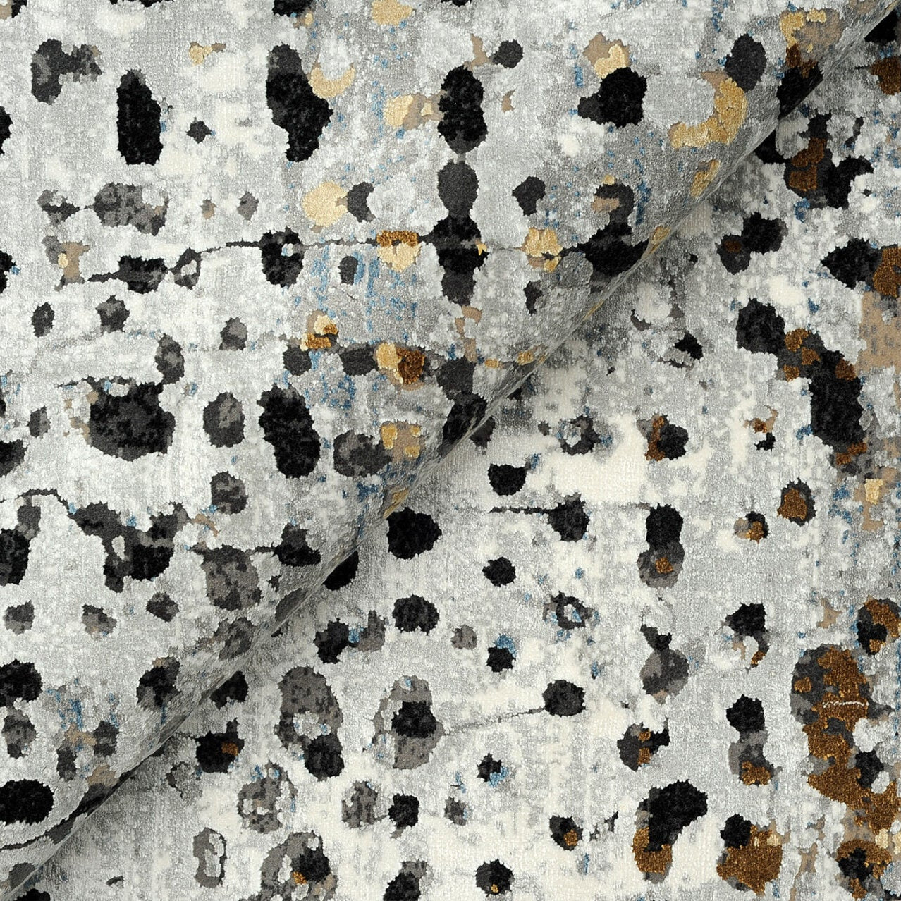 Dywan w kropki ROYAL szary z czarnym i brązowym