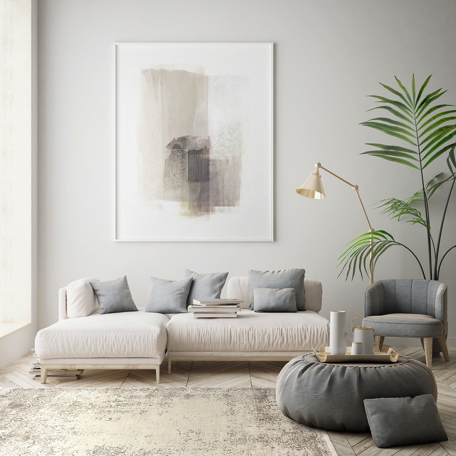 Royal rug with beige ornaments