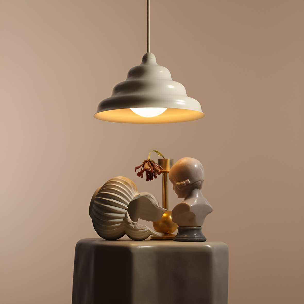 Hängelampe WAVE creme