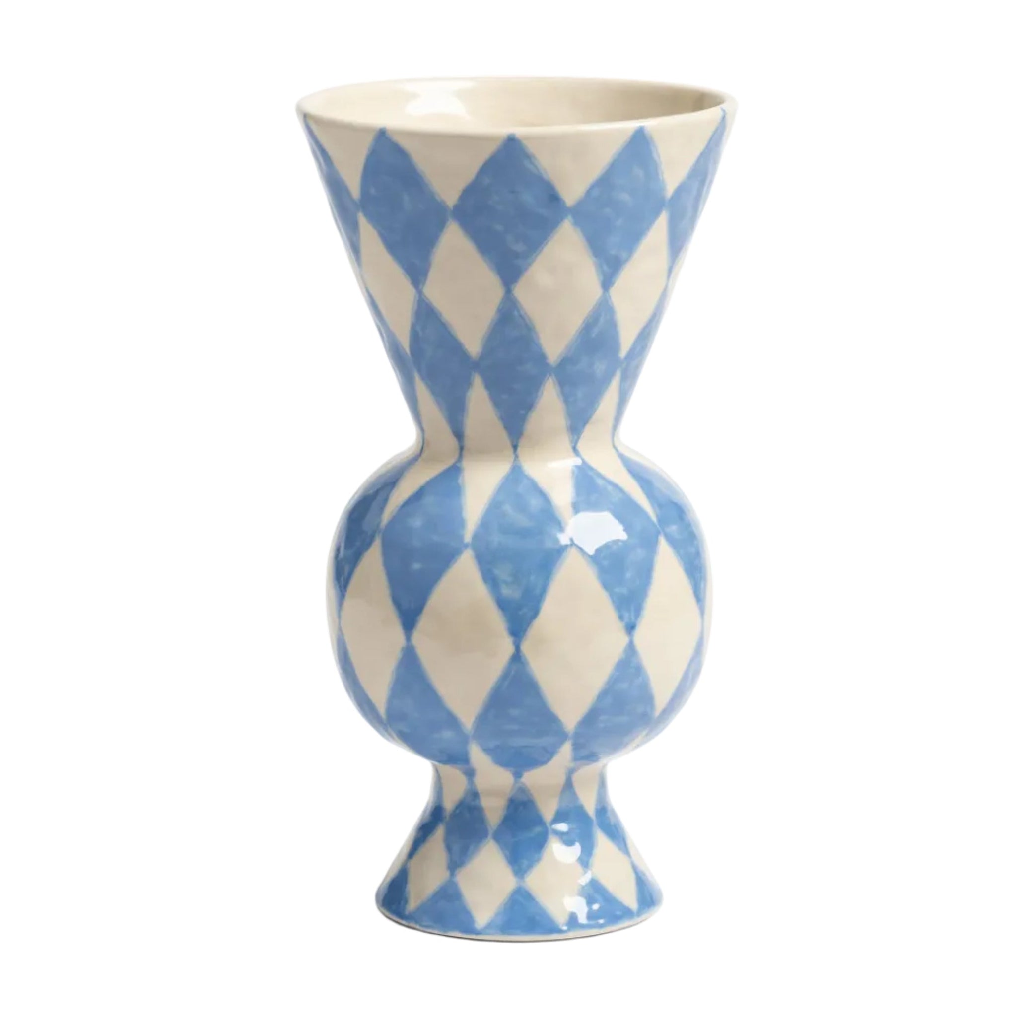 Wazon RHOMBIC biały z niebieskim