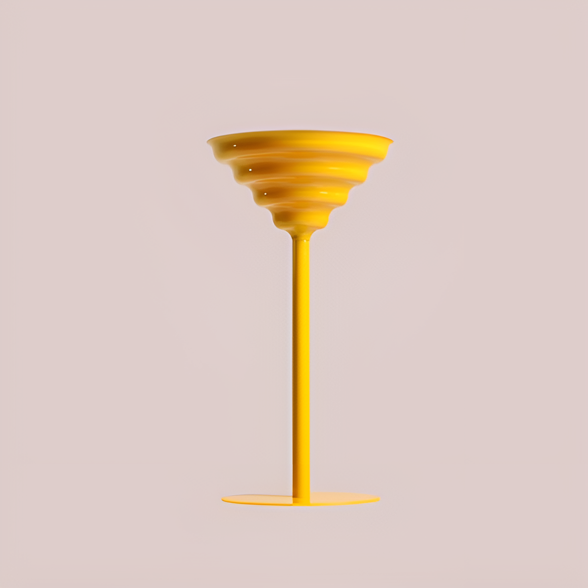 Yellow wave floor lamp