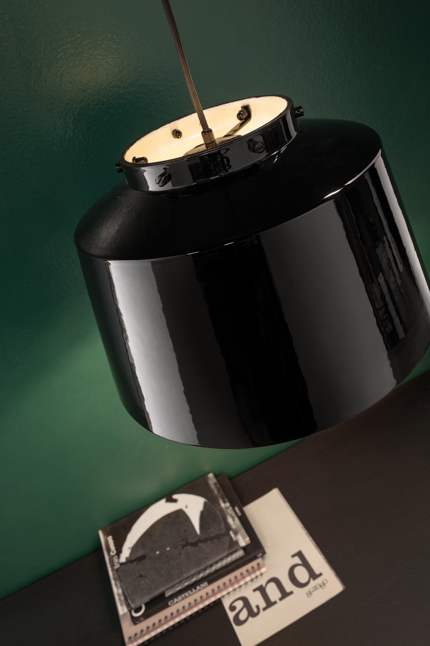 Lampa wisząca ceramiczna 50's czerwony