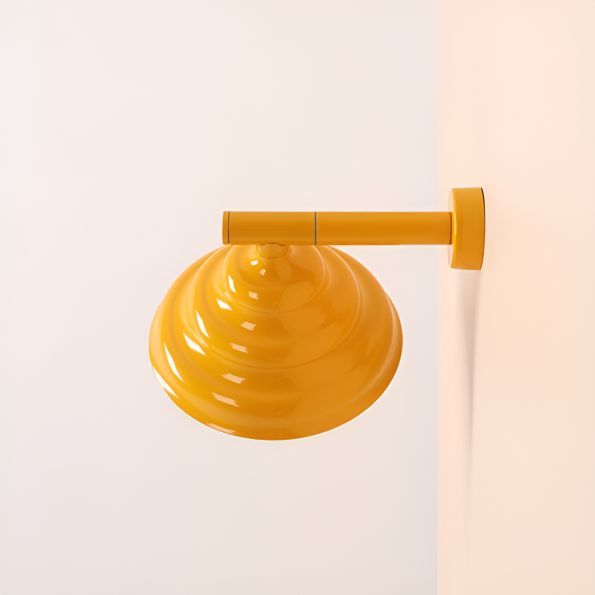 Yellow wave wall lamp